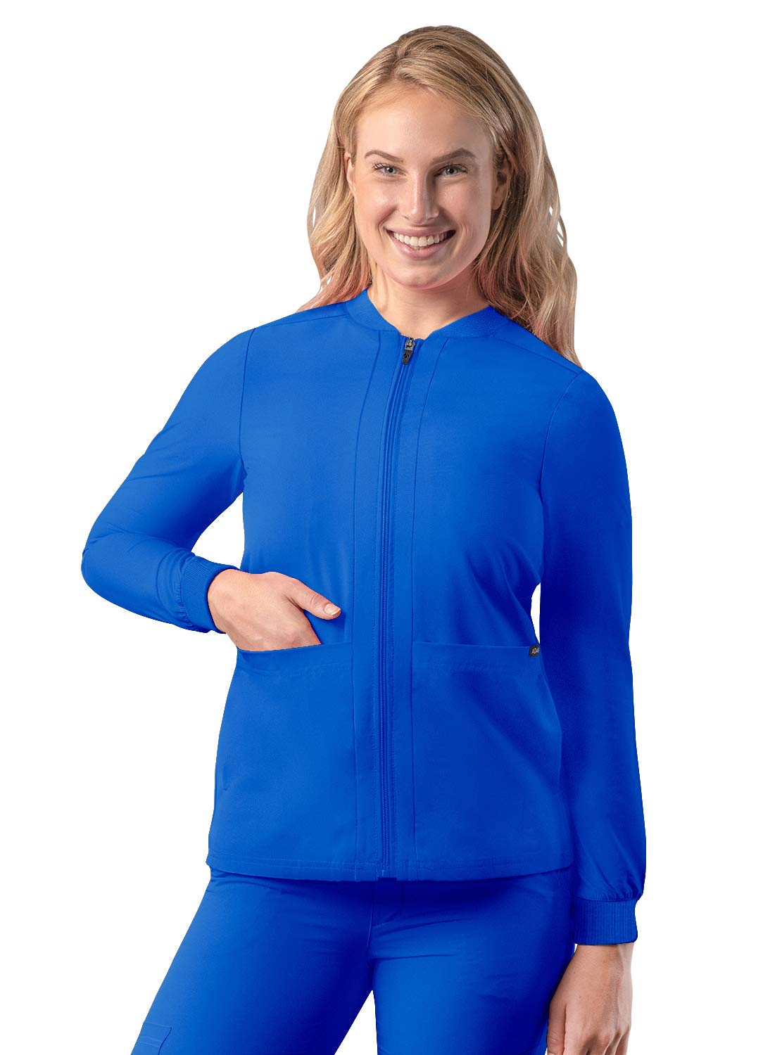 Adar Uniforms Addition Scrubs for Women - Zippered Bomber Jacket - A6200 - Royal Blue - M