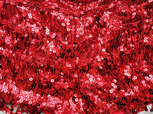 Yollmart Women's Sequins Tassel Skirts Shorts Booty Dance Festival Bottoms-Red-L #TOP3