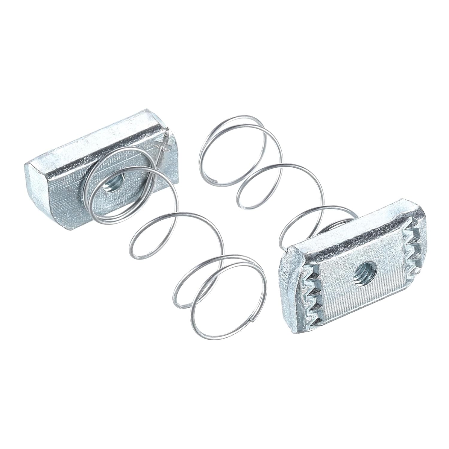 uxcell Strut Spring Channel Nut Regular, 120Pcs 1/4"-20 Carbon Steel Zinc-Plating Long Spring Nuts for Strut Channel Mounts Solar Panel