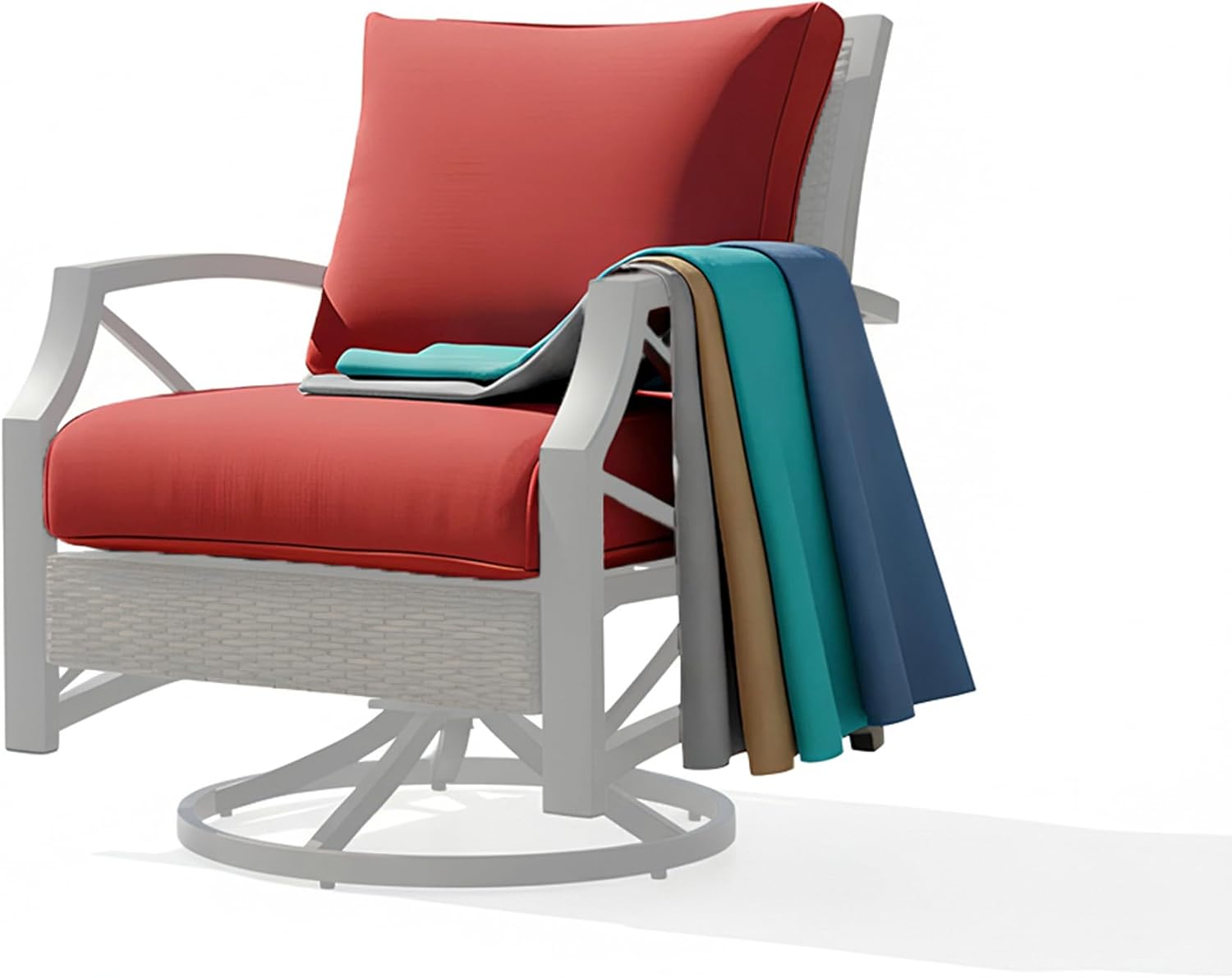 Kinger Home Serenity Waterproof Patio Cushion Covers 24x24x5 inch, Fade-Resistant Olefin Fabric with Zipper Replacement, Covers Only