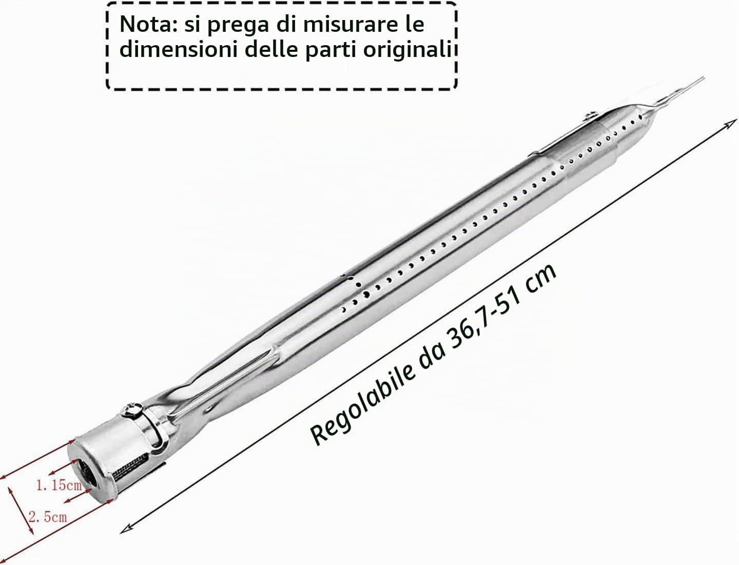 GFTIME 3 bruciatori universali Charbroil, Napoleon, Landmann, Enders, Barbecook, Tepro, Taino, Proficook, bruciatori regolabili in acciaio inox, accessori