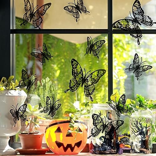 Decoración de Pared Halloween Calavera Mariposa 12 Pzs miniatura 3