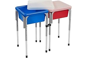 2-Station Sand and Water Adjustable Play Table for Enhancing Sensory Play