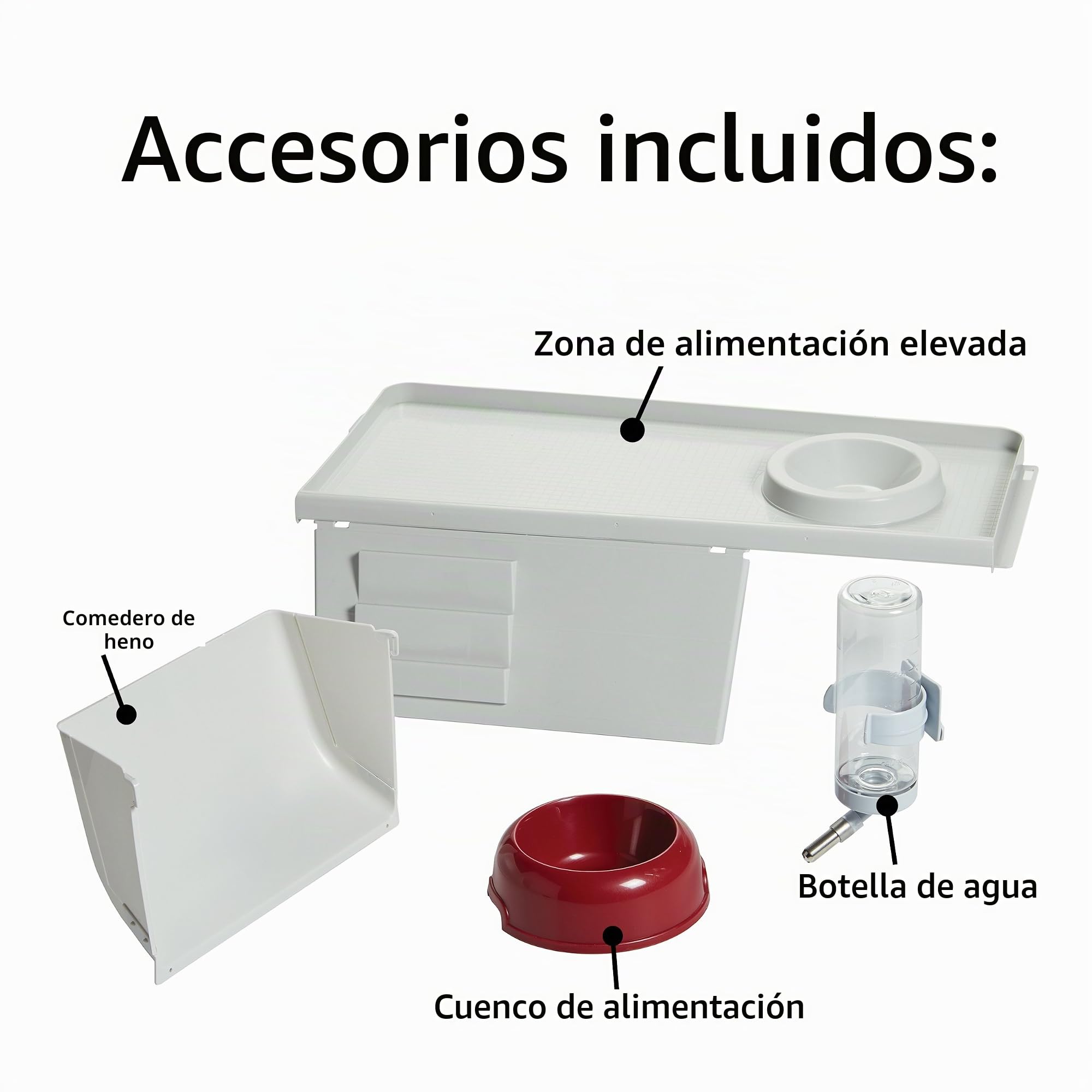 Midwest Homes for Pets 158 Wabbitat Deluxe Rabbit Home, Jaula para Conejos, 39.5 Pulgadas de Largo x 23.75 Pulgadas de Ancho x 19.75 Pulgadas de Alto, Granate/Blanco