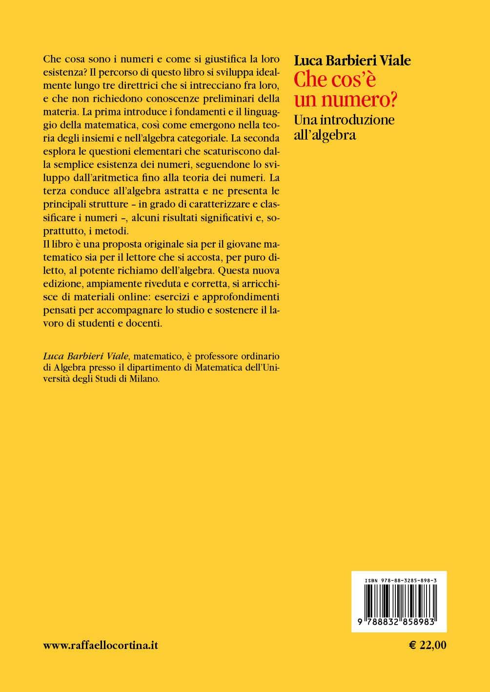 Che cos'è un numero? Una introduzione all'algebra. Nuova ediz.