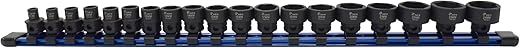 Astro Tools 78319 19pc 3/8" Drive 6-24mm Low Profile Nano Impact Socket Set - No Skips