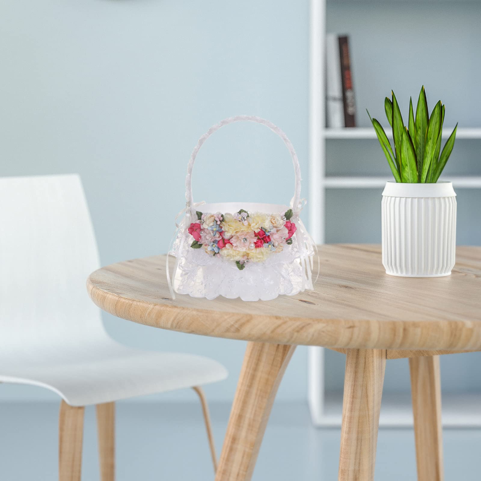 PRETYZOOM Bloemstukmand voor Mand Bruiloft Kantmand voor