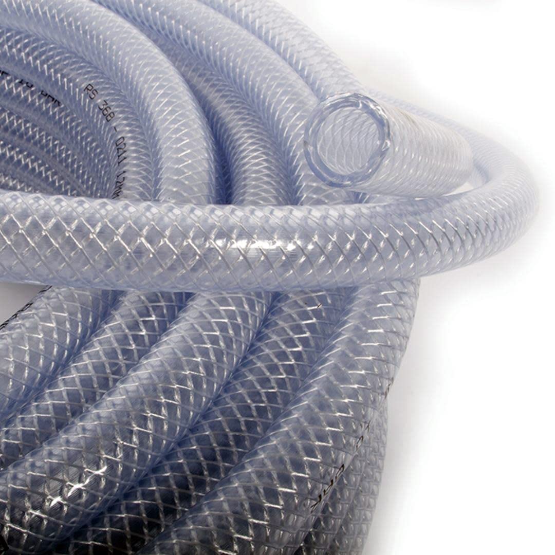 Similar)Herco 5/8" I.D. Reinforced Food-Grade Braided PVC Hose - Flexible - Lightweight - Clear (25 FT)