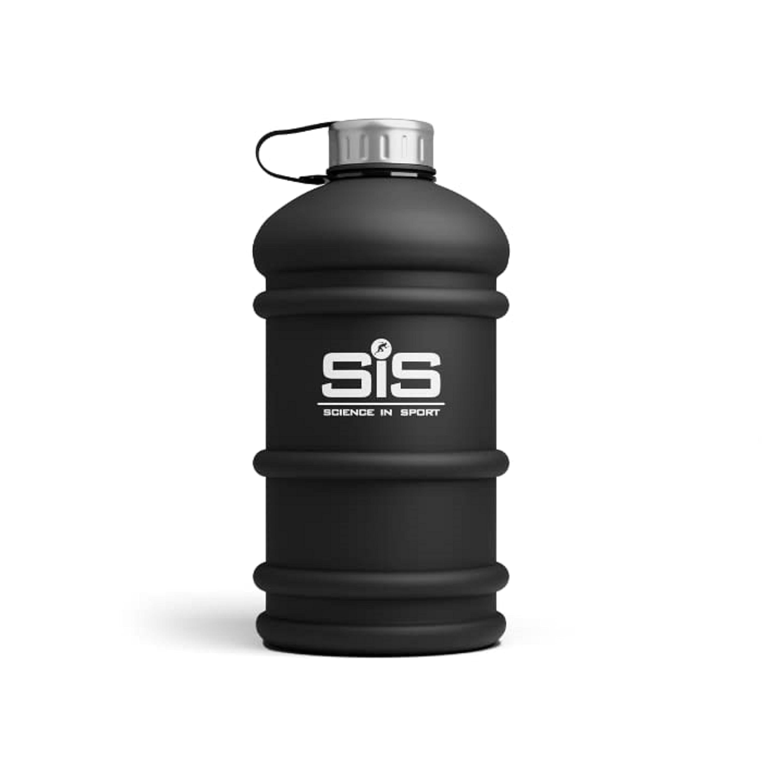Science In Sport SIS Sports Water Bottle 2.2 Litre, Wide Mouth Drink Bottle, Matte Black Colour, 2.2 Litre (Design May Vary)