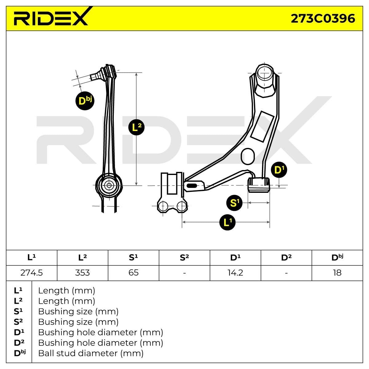 RIDEX 273C0396 Braccio oscillante sospensione ruota Anteriore Sinistra Compatibilità con MAZDA 3 BK