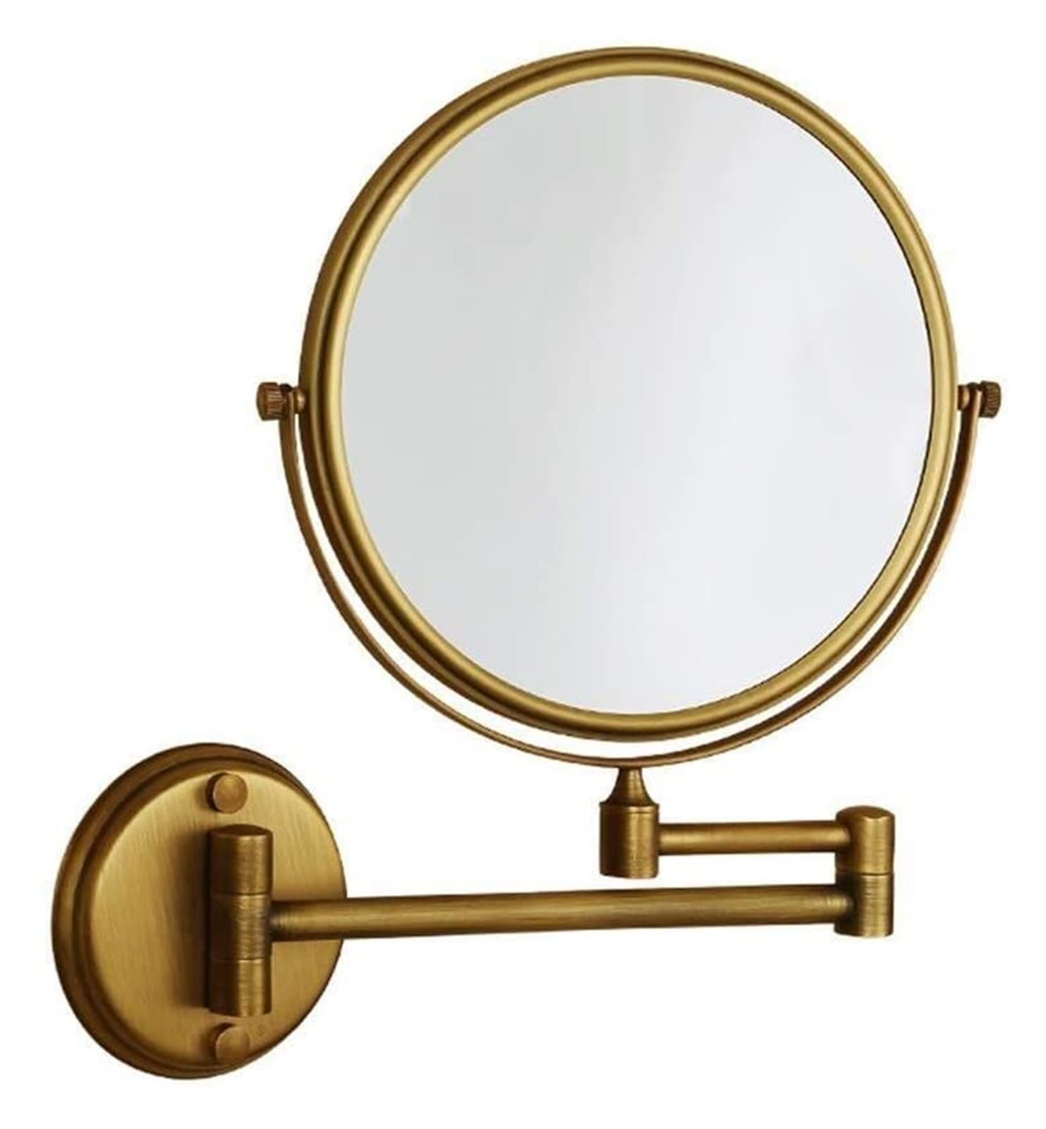 TYUHDUYUR Cosmetic Vanity Mirror Copper Beauty Mirror 8 Inch Makeup Mirror Wall Mounted Telescopic Double 3 Times Magnifying Glass Mirror