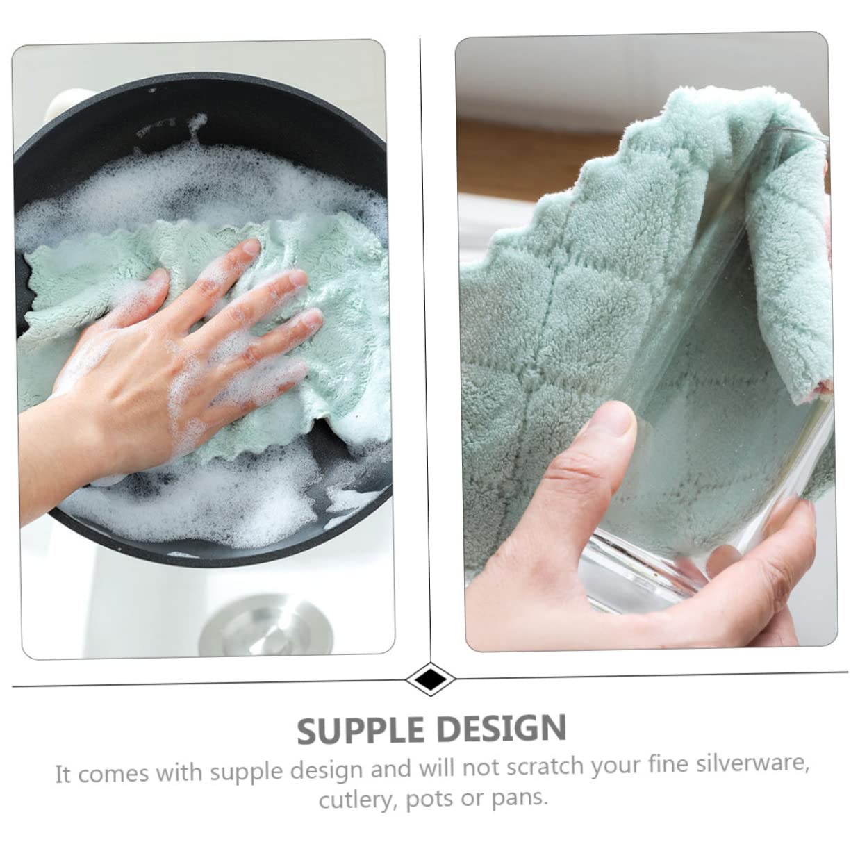 Healeved 60 Piezas Paquete de Paños de Cocina Absorbentes y Duraderos para Limpieza de Utensilios de Cocina Multiusos y para Hogar Verde y Gris