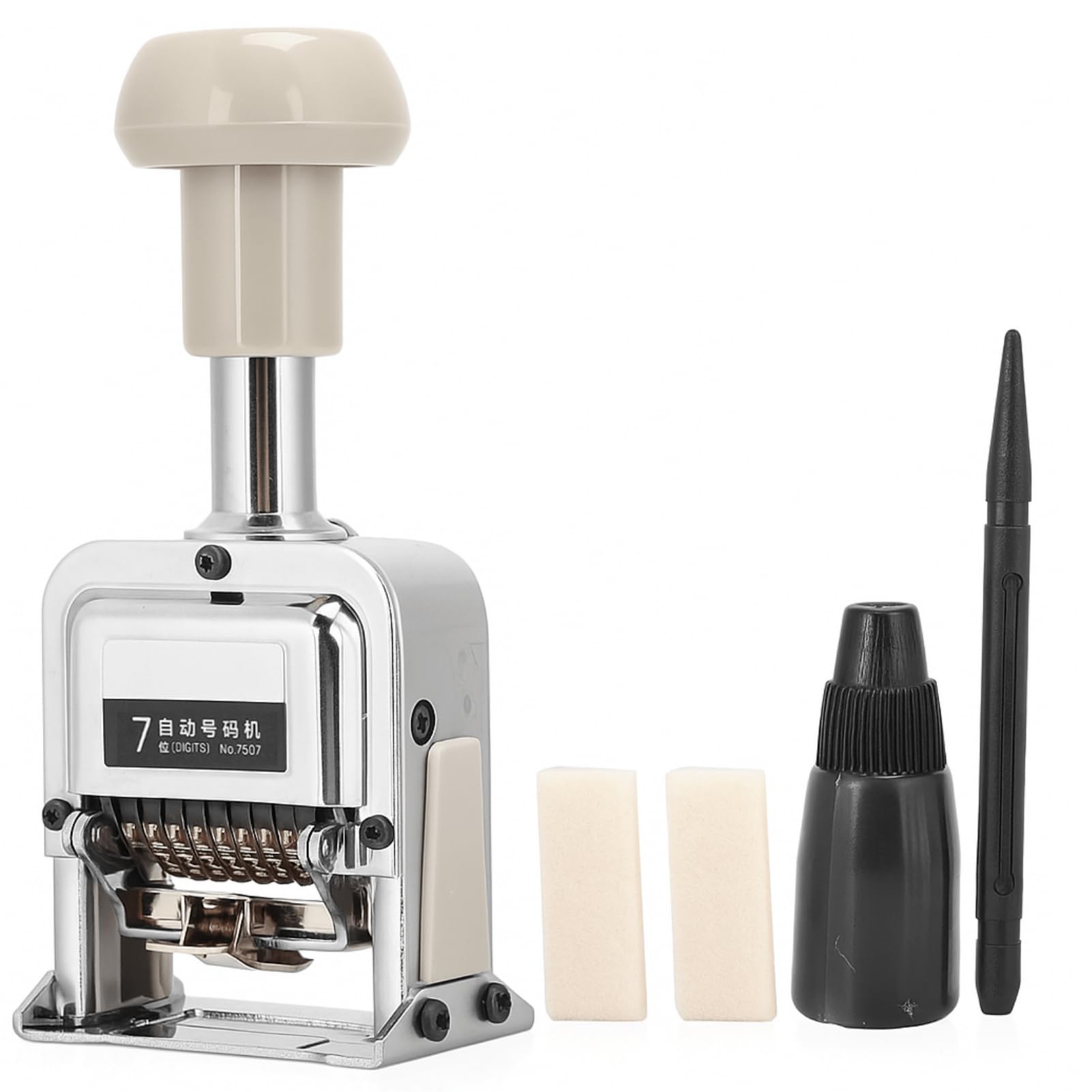 Tampon Numérique Automatique Tampon Numérique Auto-encreur Machine de Numérotation Automatique 15 × 8 × 6 Équipement de Bureau Fournitures Scolaires Transposition Automatique
