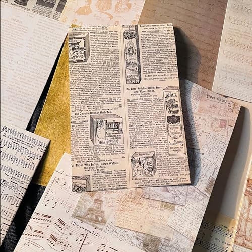 Image of G2g Vintage Scrapbook Paper Pack - 60 Sheets (60 Designs) 4x6 inch Decorative Craft Paper - 170 GSM for Journaling, Card Making, Scrapbooking, Junk Journals, Ephemera & DIY Craft Projects