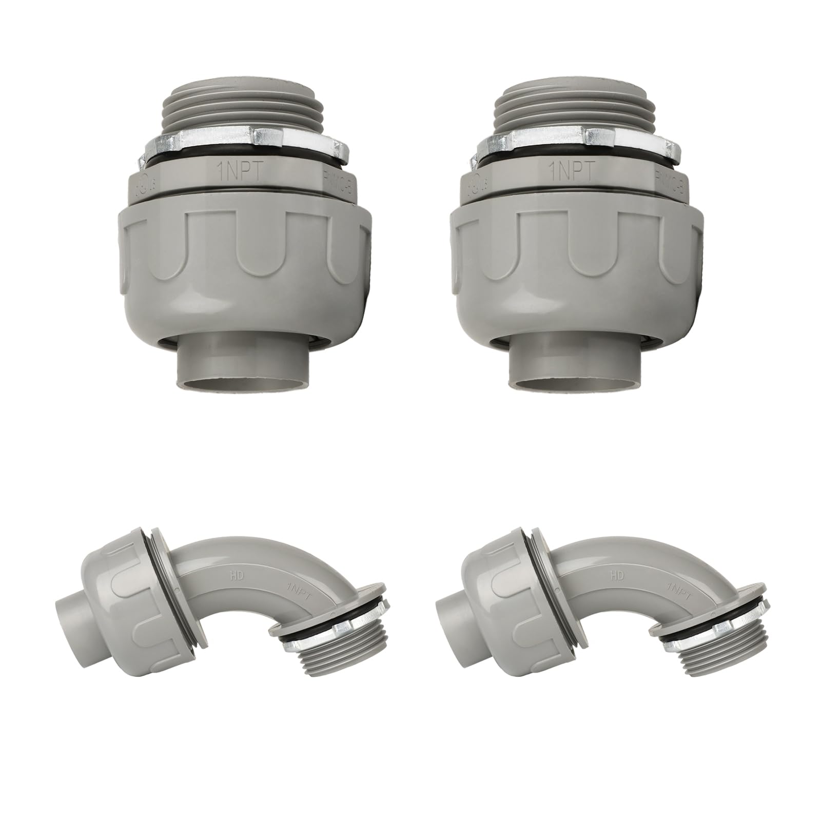 HDHAODA Conduit Connectors, 1 Inch Liquid Tight Connector NPT 1 Inch, Grey