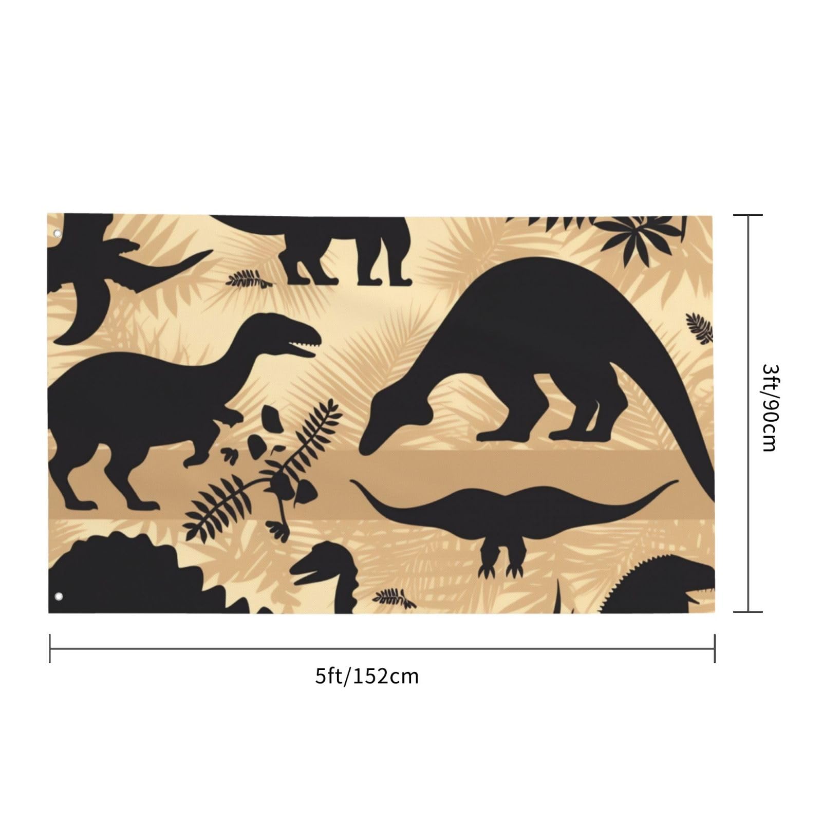 Dinosaurier-Gartenflagge 90x152 Cm – Doppelseitig Bedruckt, Wetterfest, Mit Ösen Für Hof, Terrasse & Rasen