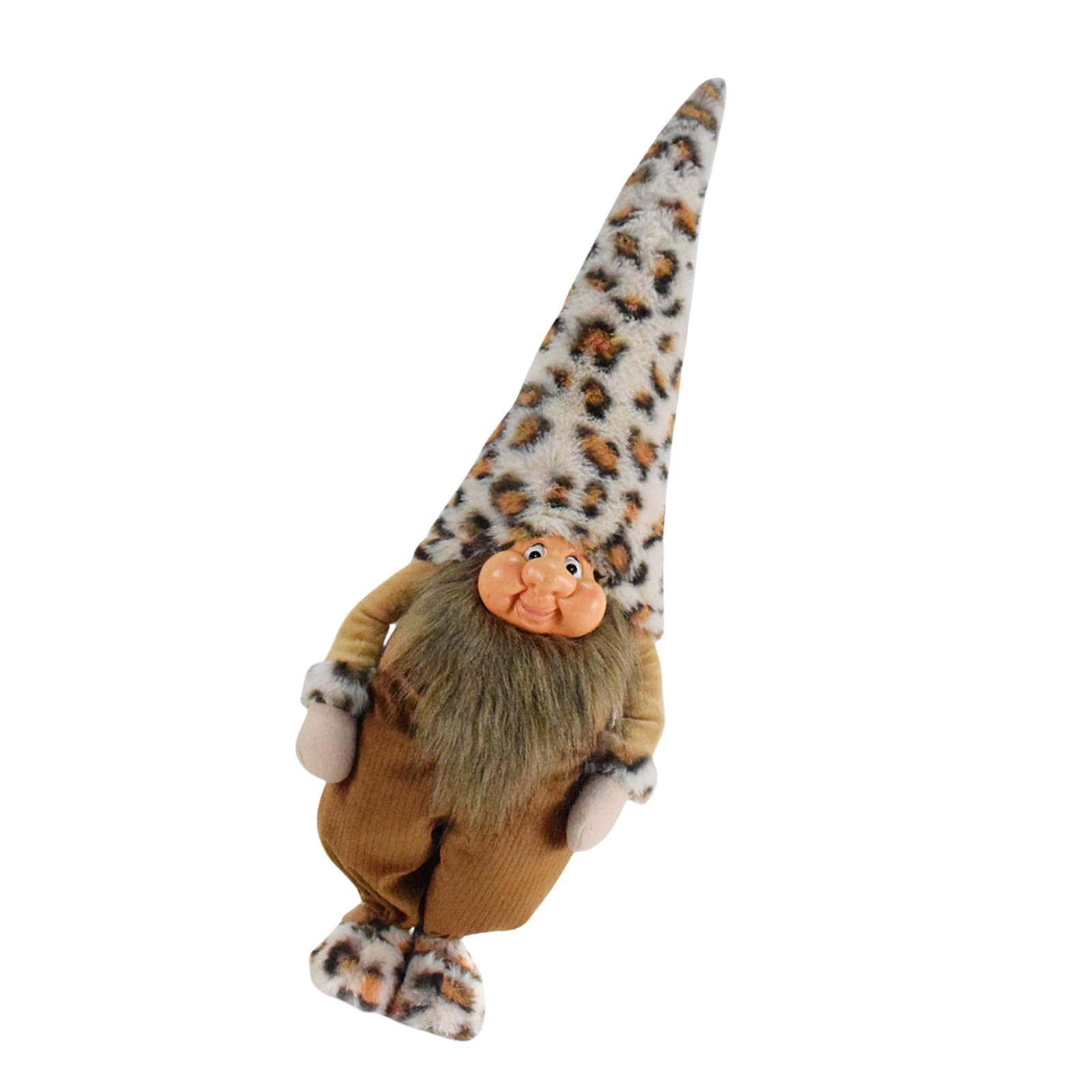 carotoe Lovely Plush Gnomes in Leopards Print Portable Dwarf Gnomes Plush Toy in Stylish Leopards Print for Decors Elfs Figurine