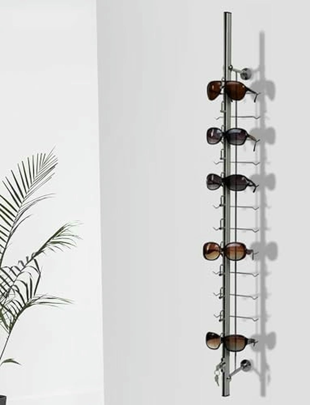 Soporte para marco de gafas y soporte de exhibición, organizador de almacenamiento seguro para gafas de sol y gafas, barra de exhibición decorativa con cerradura, ideal para uso doméstico y minorista
