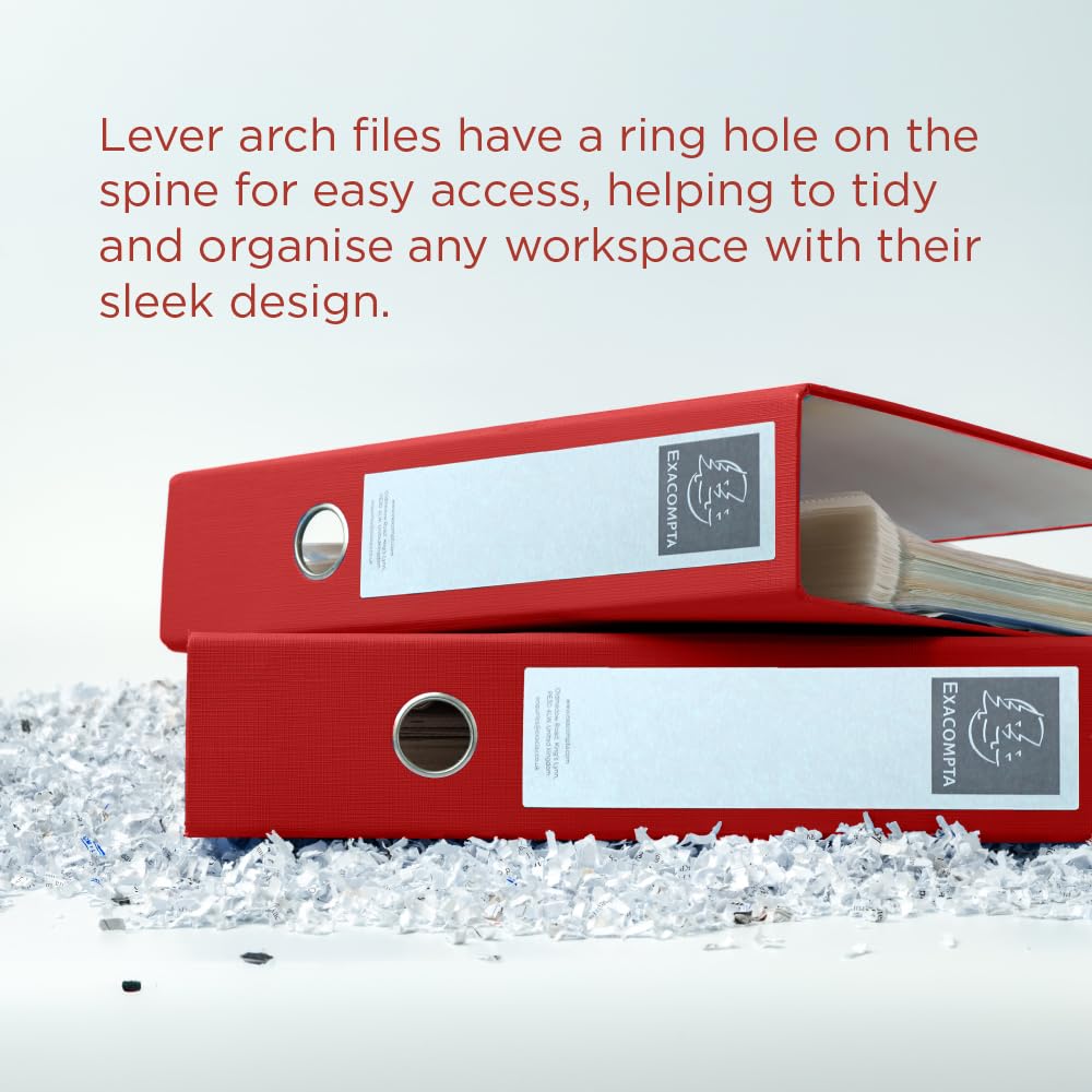 Raccoglitori Ad Anelli Con Leva Exacompta - Formato A4, 75mm Di Capacità, Confezione Da 3 Neri - Foto 12