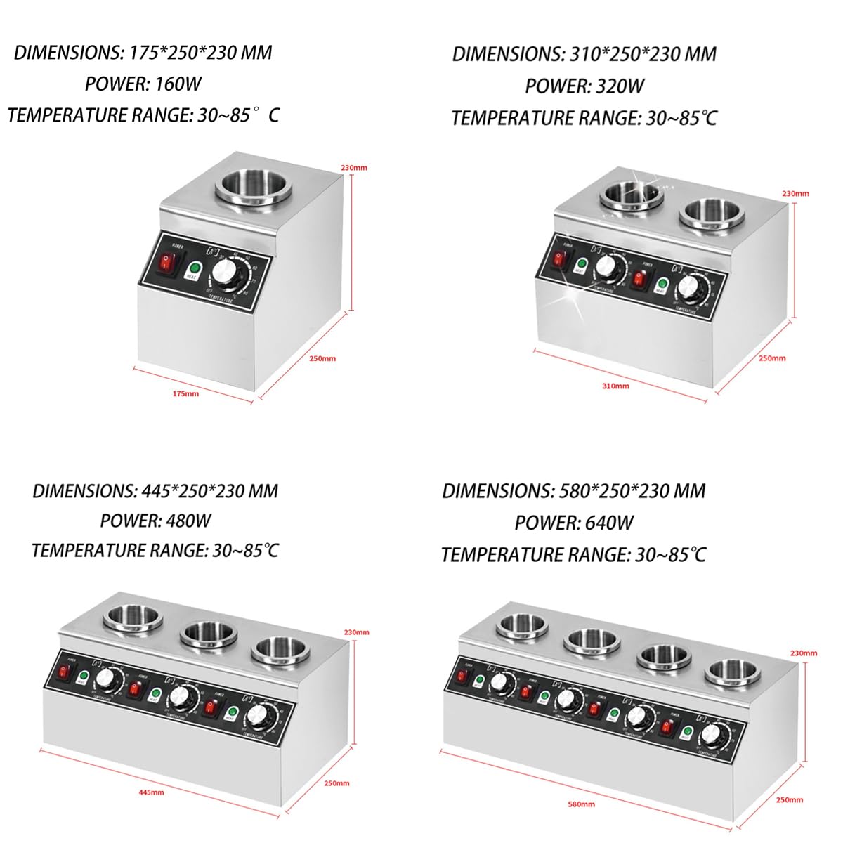 Marmeladen-Wärmekonservierungsmaschine mit Reinigungsbürste und Edelstahlschüssel, einstellbar 30-85 °C zum Erhitzen von Saucen und Konserven, perfekt für das Einmachen zu Hause