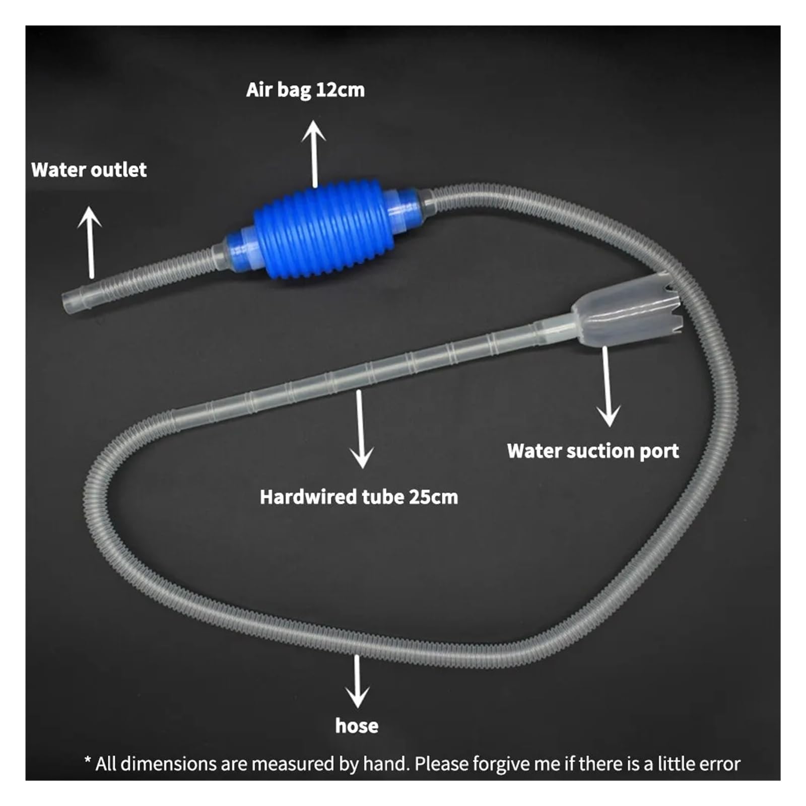 Siphon d'aquarium Siphon for Aquarium aspirateur Filtre à Eau de Gravier Nettoyeur Pompe à Siphon Nettoyeur Manuel aspirateur changeur sûr