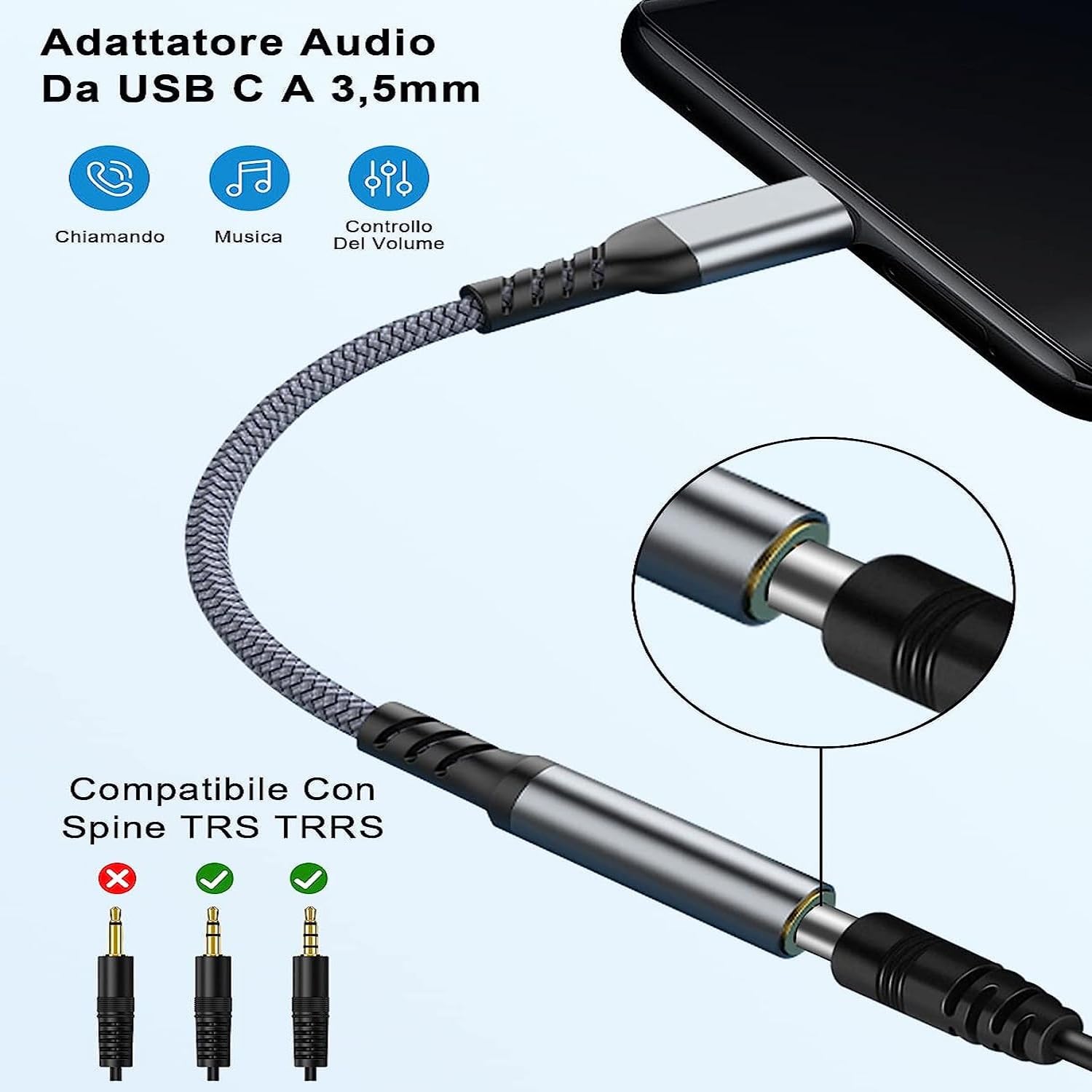 Adaptateur USB-C vers Jack avec DAC Compatible Samsung Xiaomi iPad