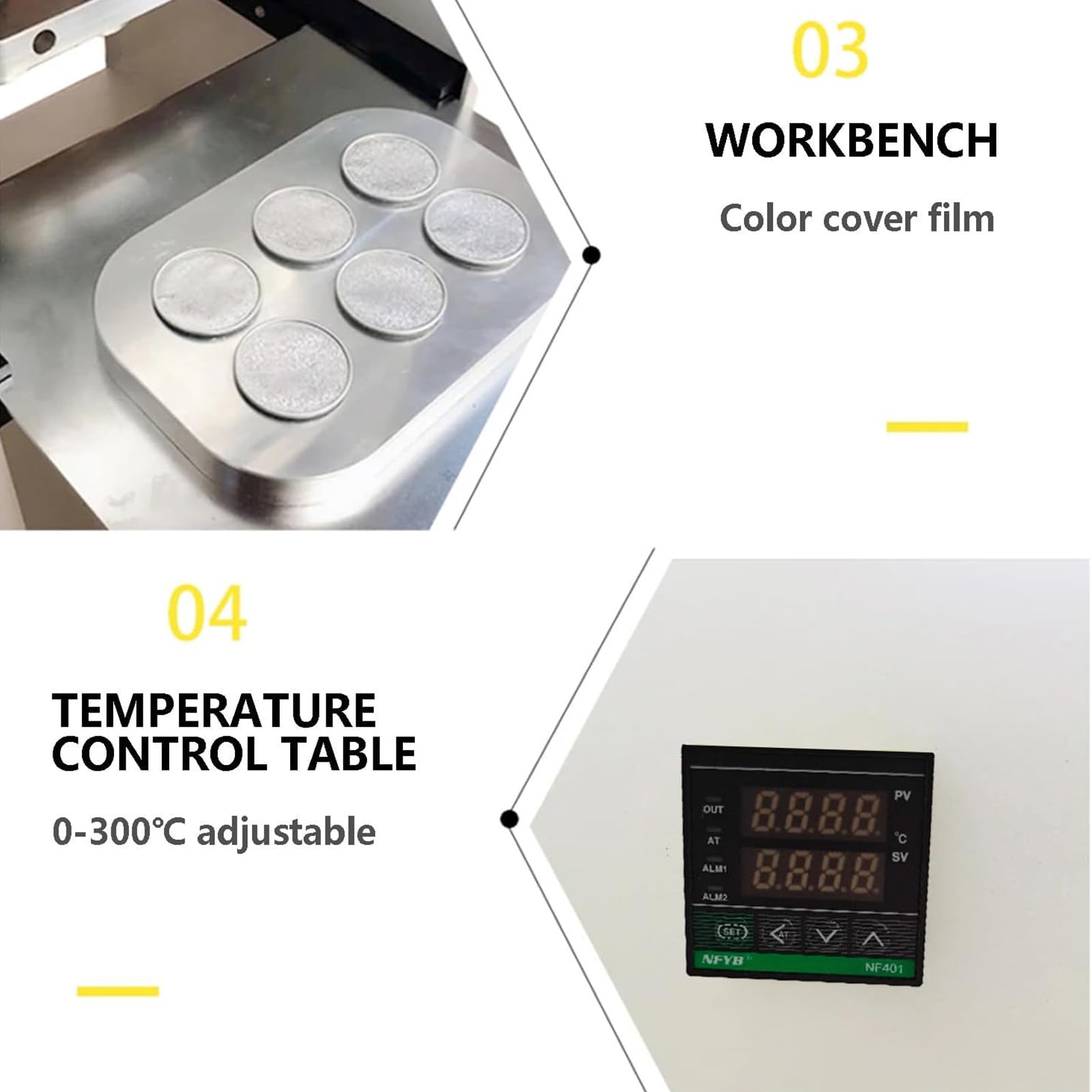 Zgrzewarka do kapsułek kawowych, 300W ręczna maszyna do zgrzewania, opcjonalnie 2/4/6 otworów, regulacja temperatury 0-300℃, 500-700 szt./h, do kawiarni i herbaciarnie 2 otwory. (2Holes)