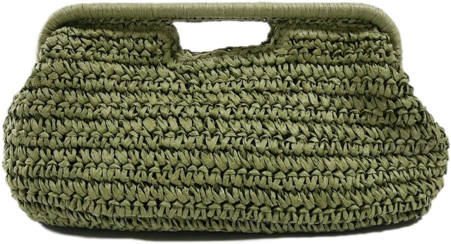 Large Straw Clutch Bag for Women Summer Satchel Purse Fashion Woven Top Hanlde Handbags for Beach Vacation