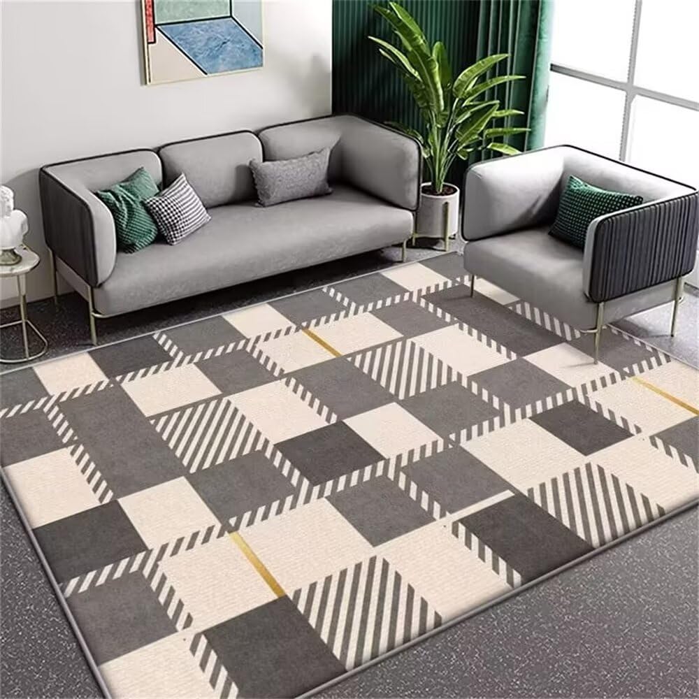 Moquette gris 160X230cm au design géométrique pour sublimer un salon chic