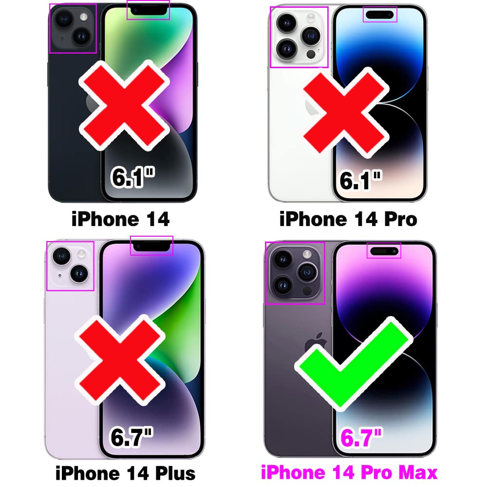 Asuwish Handyhülle Für IPhone 14 Pro Max – Mit Kartenfach, Ständer & Schutzfolie, Leder-Optik, Blau