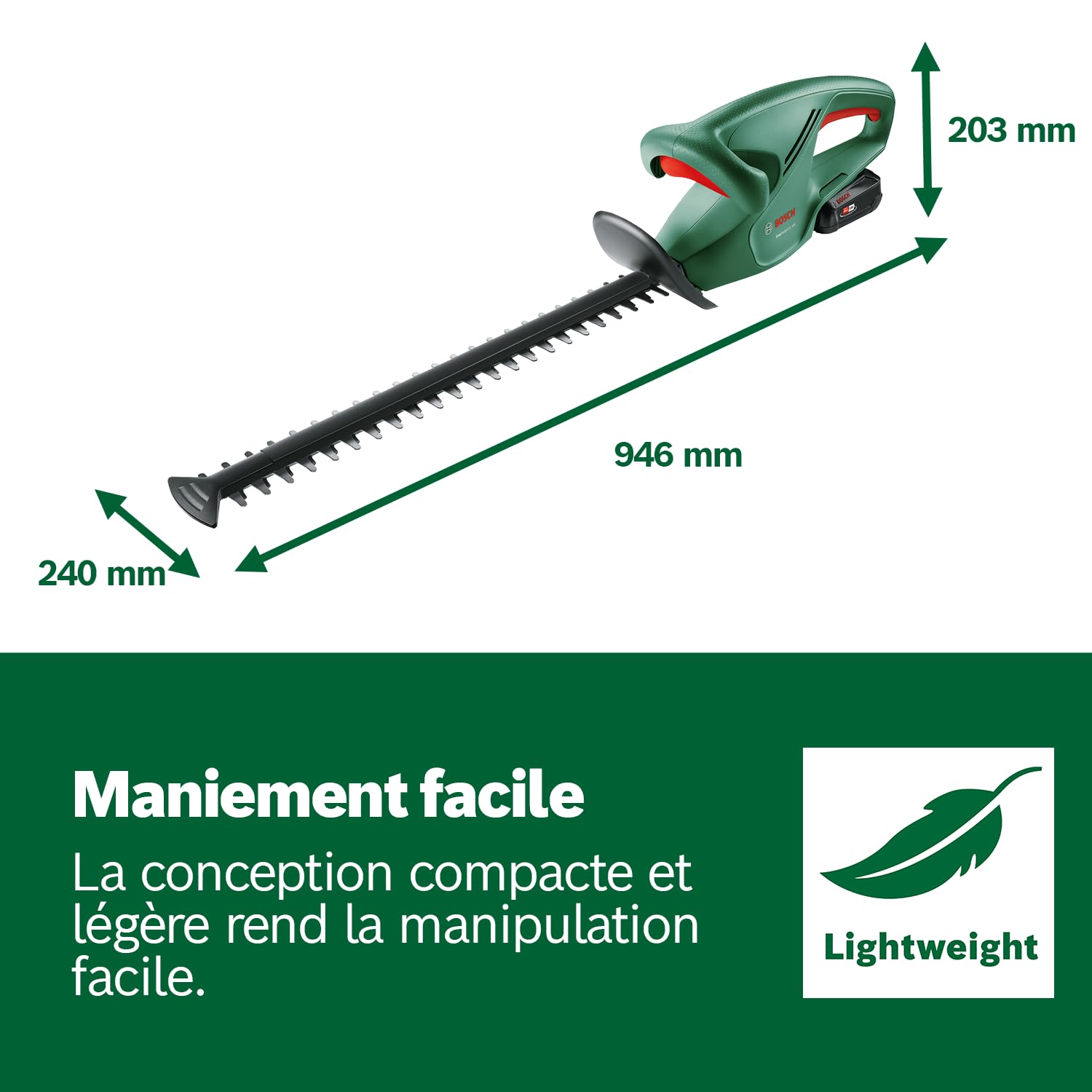 Bosch EasyHedgeCut 18-45 Taille-Haies sans Fil 18V 2,0Ah Lame 45cm