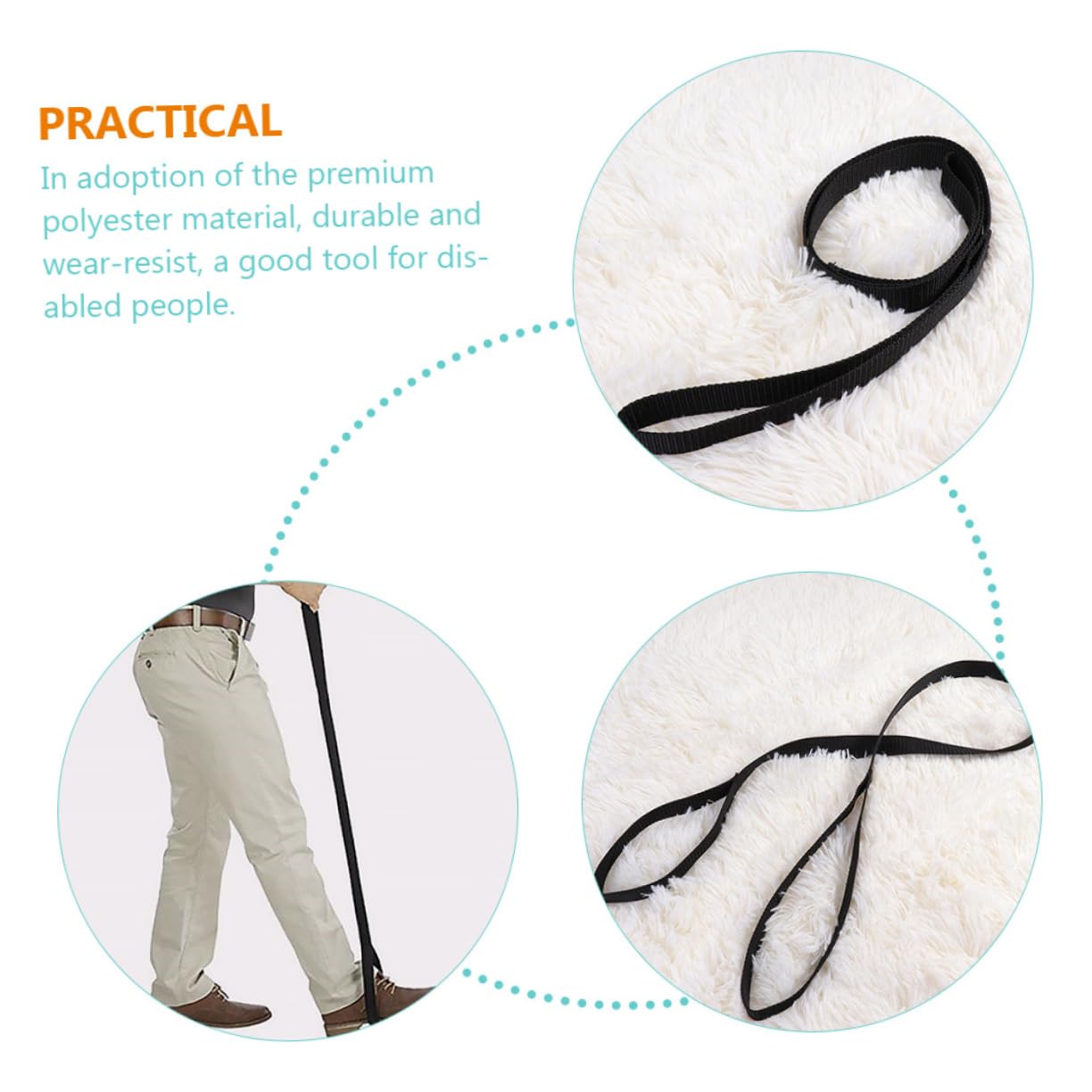 IWOWHERO Convenient Leg Lifter Straps Leg Risers Polyester Foot Lifter Household Strap Daily Use