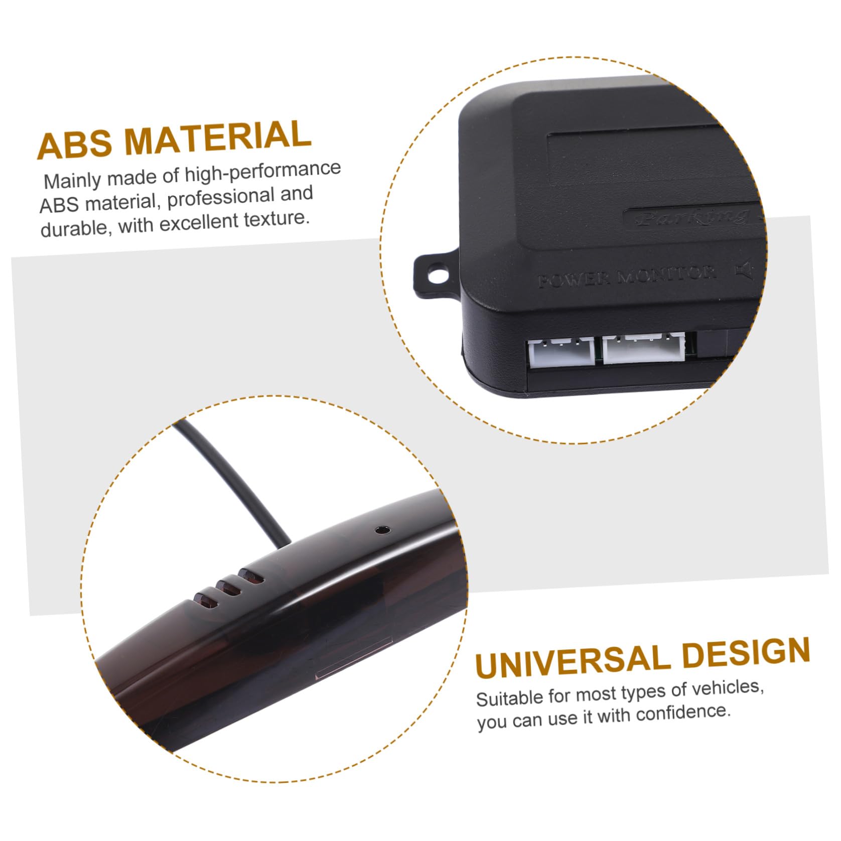 Sensore di Retromarcia Auto Abs Nero con Avviso Beep | 12v Dc, Rilevamento 30-250cm, Identificazione Ostacoli Sinistra e Destra, Temperatura 40 a +80℃