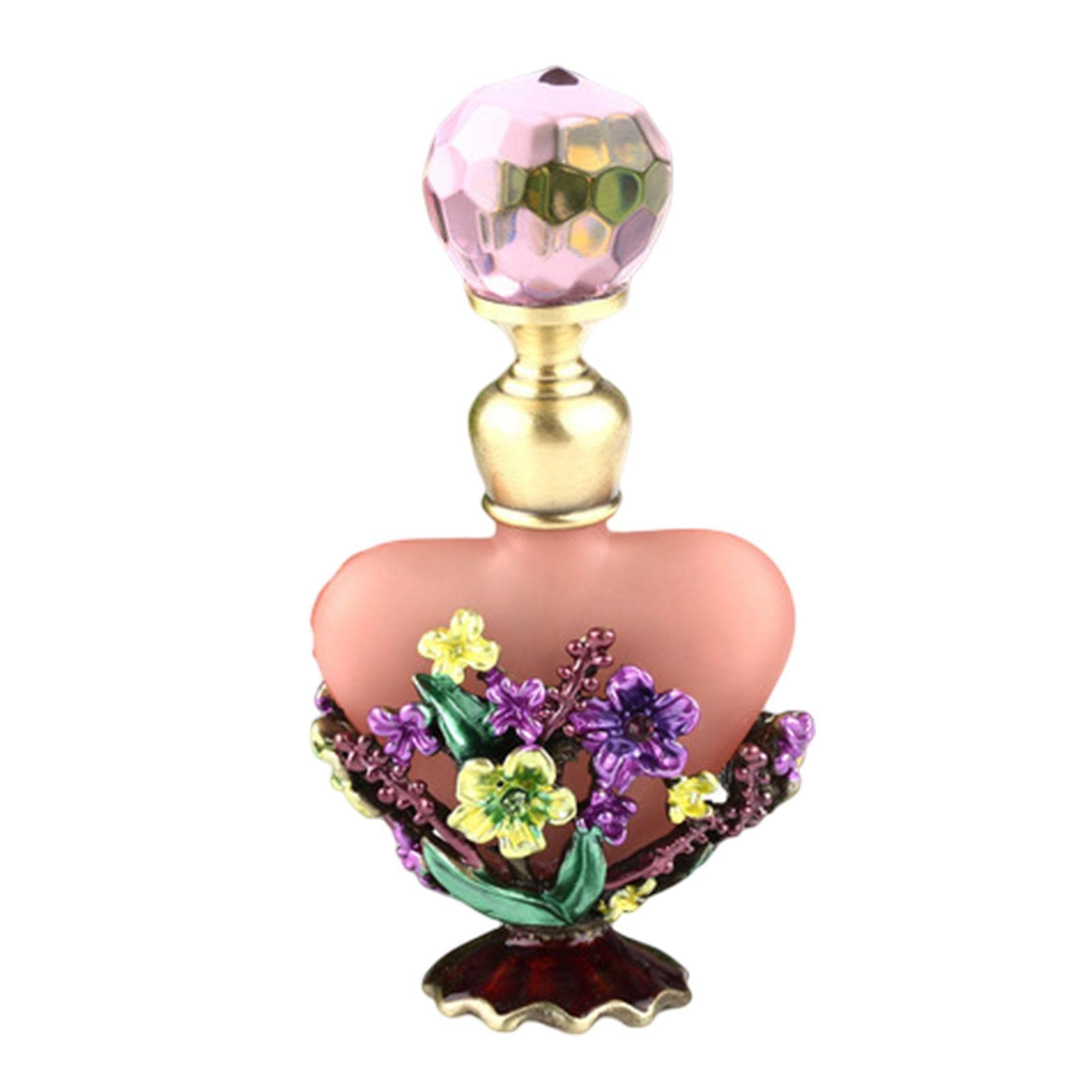 Veeteah Perfume Bottles, Refillable Vintage Flower Empty Glass Bottle, Portable Vintage Perfume Holder Container Scent Bottle