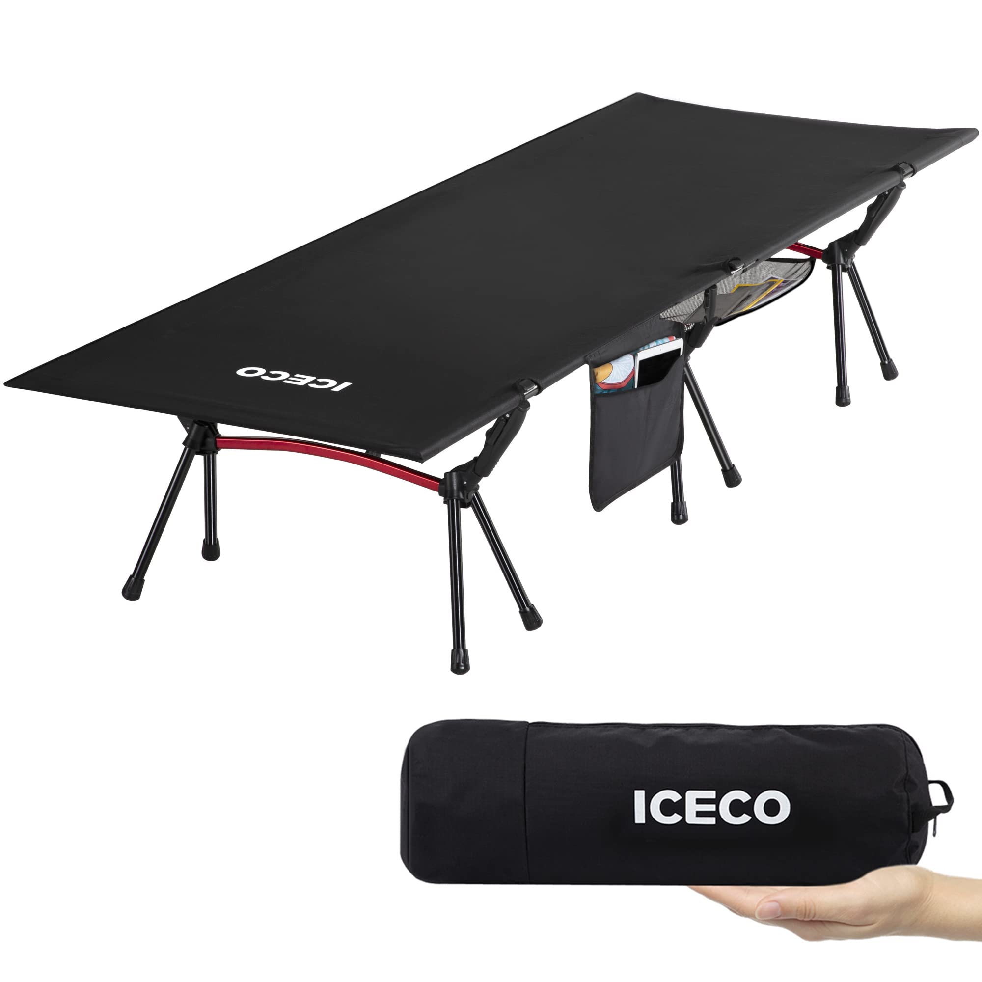 Photo 1 of  ICECO Camping Cot for Adults,Folding Cot for Camping Portable Bed Sleeping Cot,Lightweight Backpacking Cot Strong Support 330 Lbs,Tent,Outdoor,Hiking,Travel,RV,Beach 1 Pack