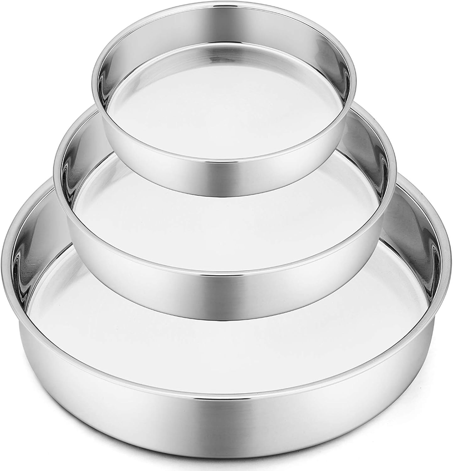 P&P CHEF Round Cake Pans, 3 Piece (8” & 9½” & 11 Stainless