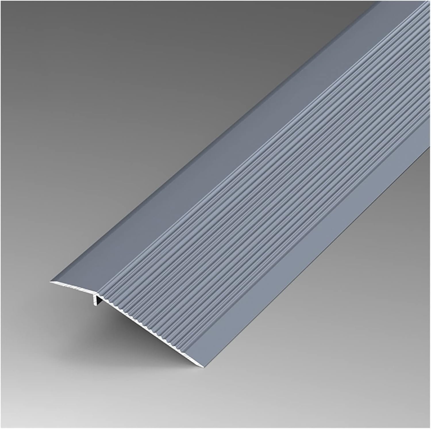 Rodapié de transición de suelo de 4 pulgadas de ancho para suelos laminados de vinilo de madera, color gris (125 cm de largo)