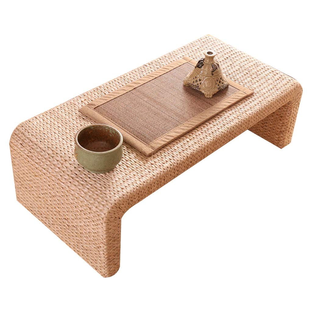 Table basse paille rectangulaire compacte pour salon café et étude