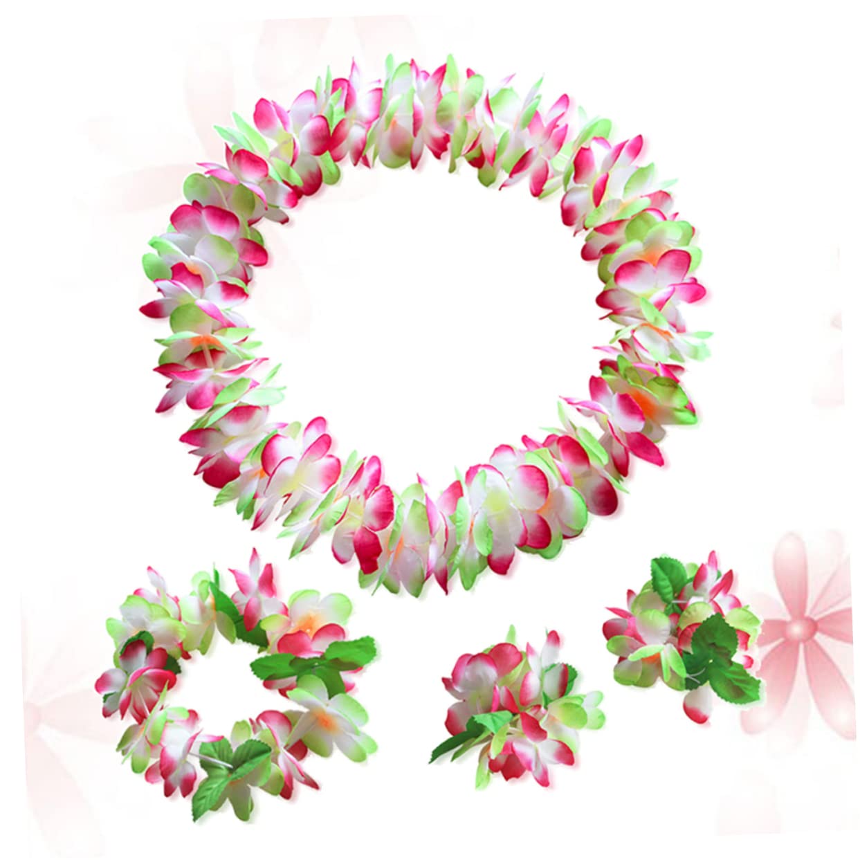 TOYANDONA 12 Pulseras De Flores Tropicales Pulseras De Flores Hawaianas Diadema De Flores Collar De Fiesta Hawaiano Collar Floral Hula Suministros De Decoración para Fiesta Luau