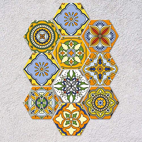 Autocollants décoratifs hexagonaux PVC imperméables GZZ | Sticker mural multi-usages
