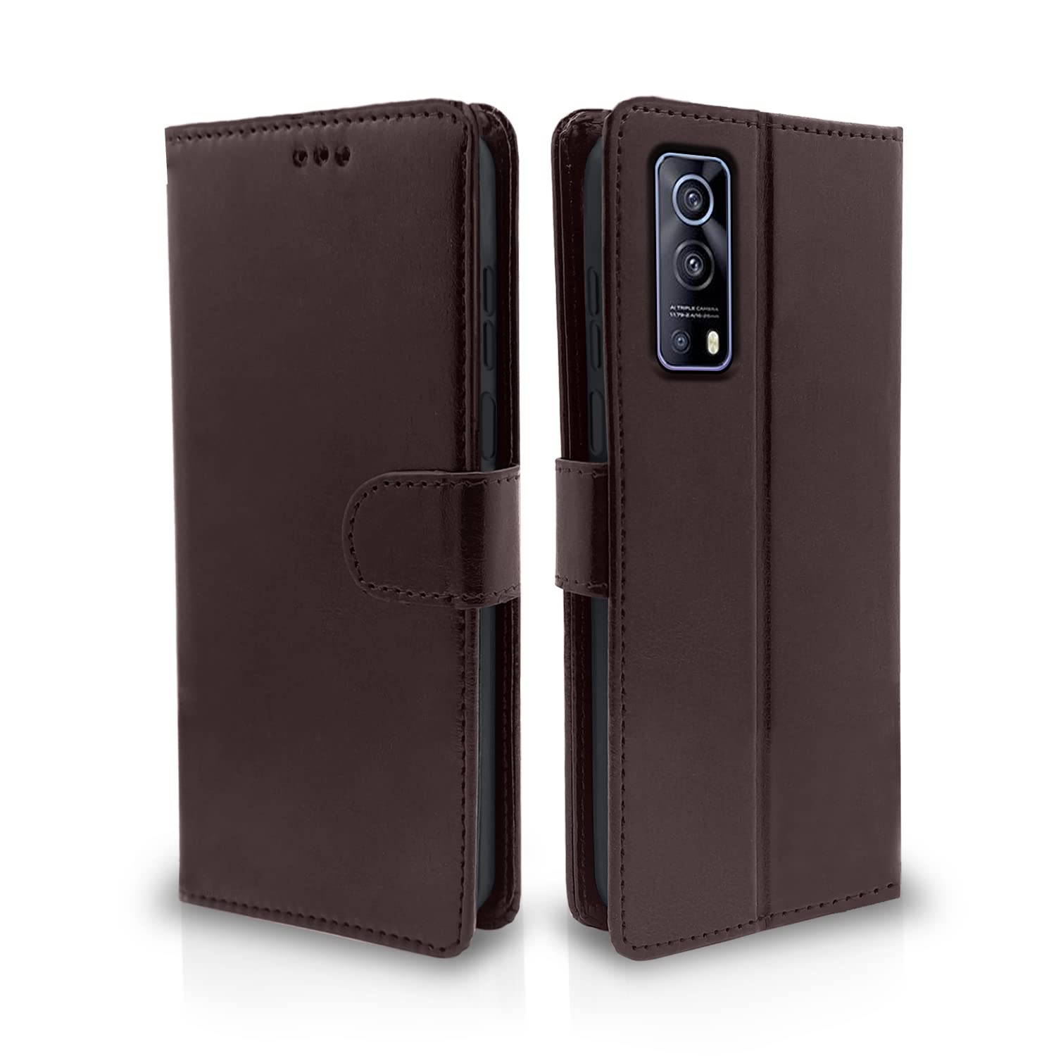 Pikkme IQOO Z3 5G Flip Case Leather Finish | Inside TPU with Card Pockets | Wallet Stand and Shock Proof | Magnetic Closing | Complete Protection Flip Cover for IQOO Z3 5G (Coffee) (B0BK6K37G1) Amazon Price History, Amazon Price Tracker