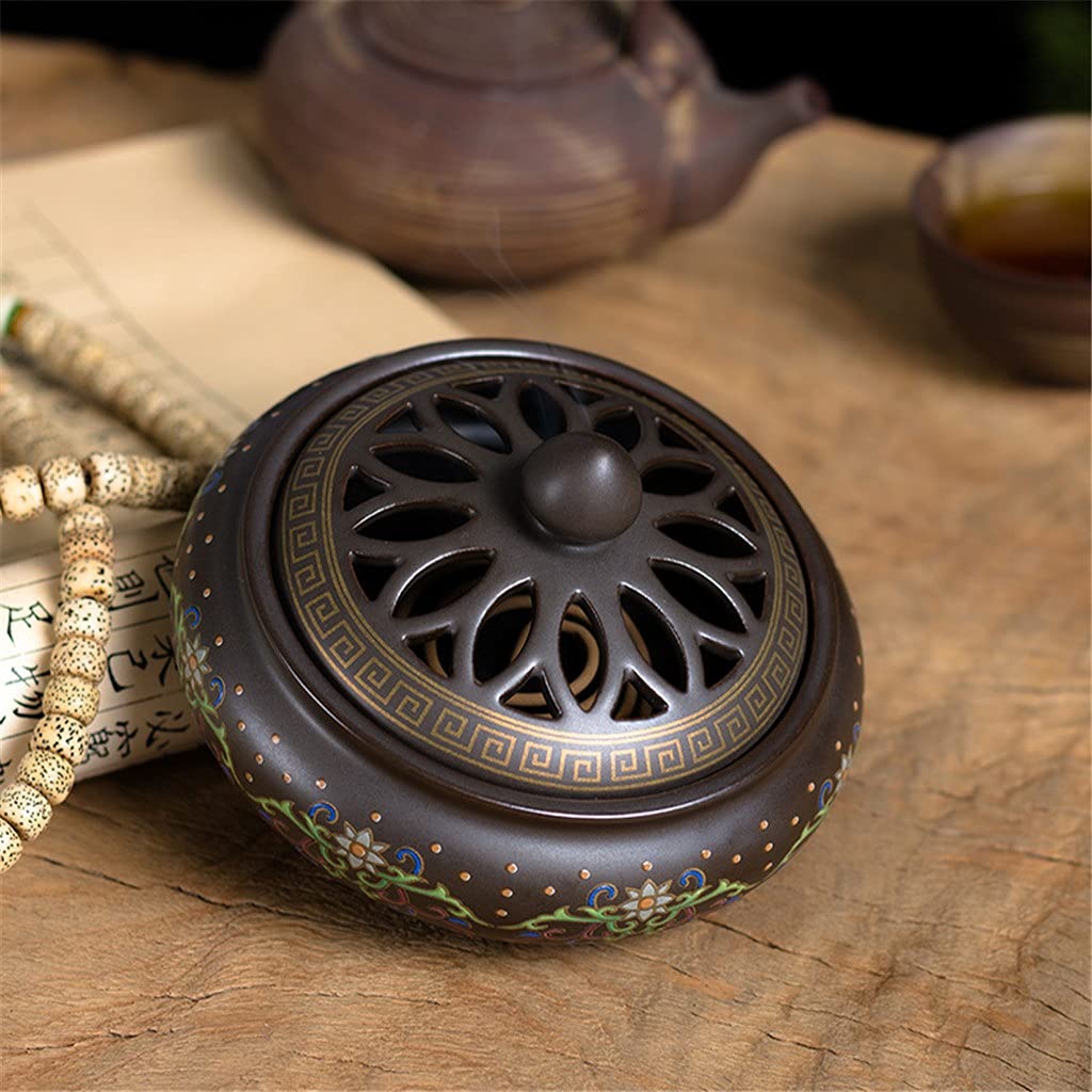 Amazon.co.jp: 七宝焼きセラミック香炉塗装コイル香炉サンダルウッド