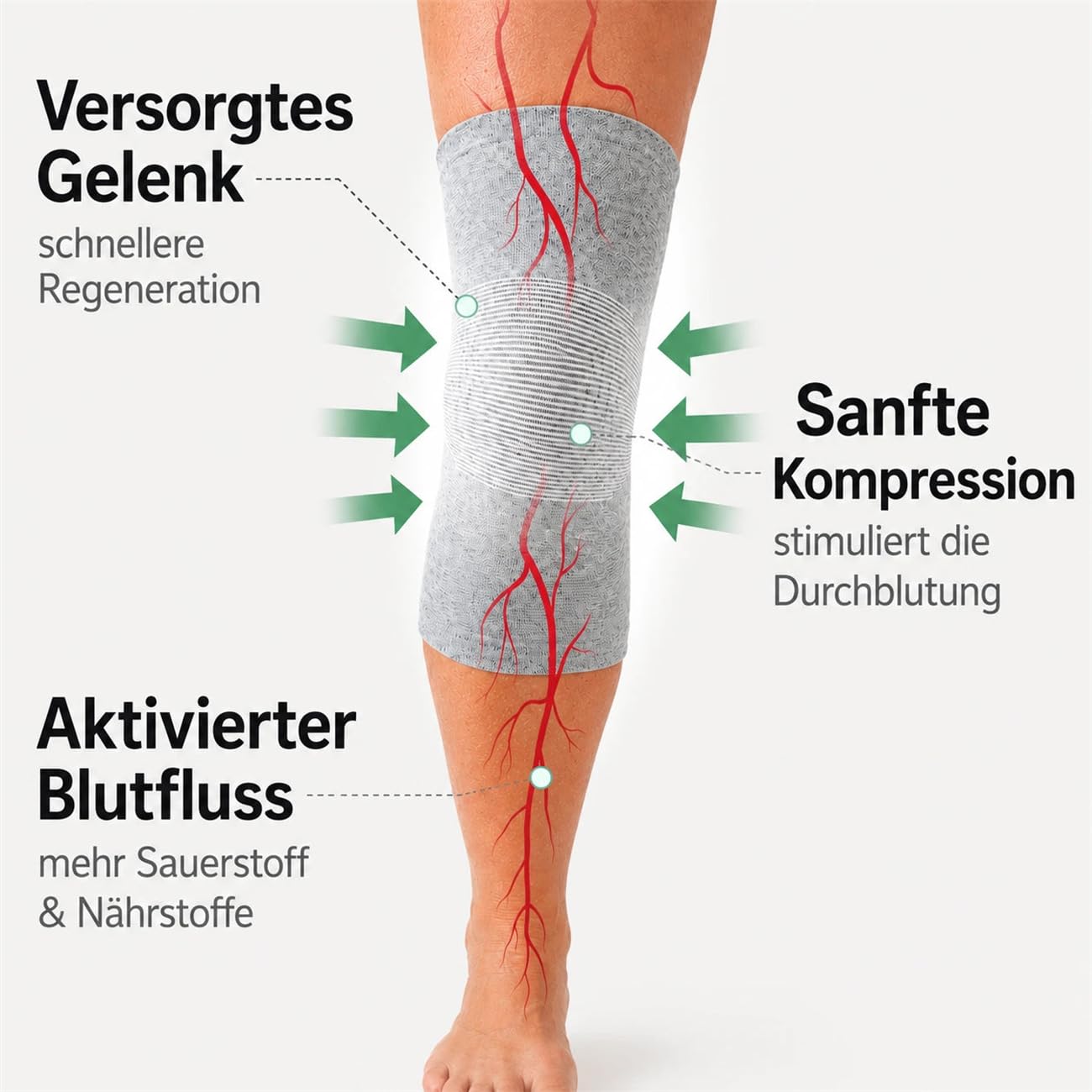 Bambus Kniebandage – Kompressions Kniestütze für Damen & Herren, Arthrose, Meniskusriss, Gelenkschmerzen, Sport & Alltag – Atmungsaktiv, Rutschfest, Schmerz- & Schwellungslinderung
