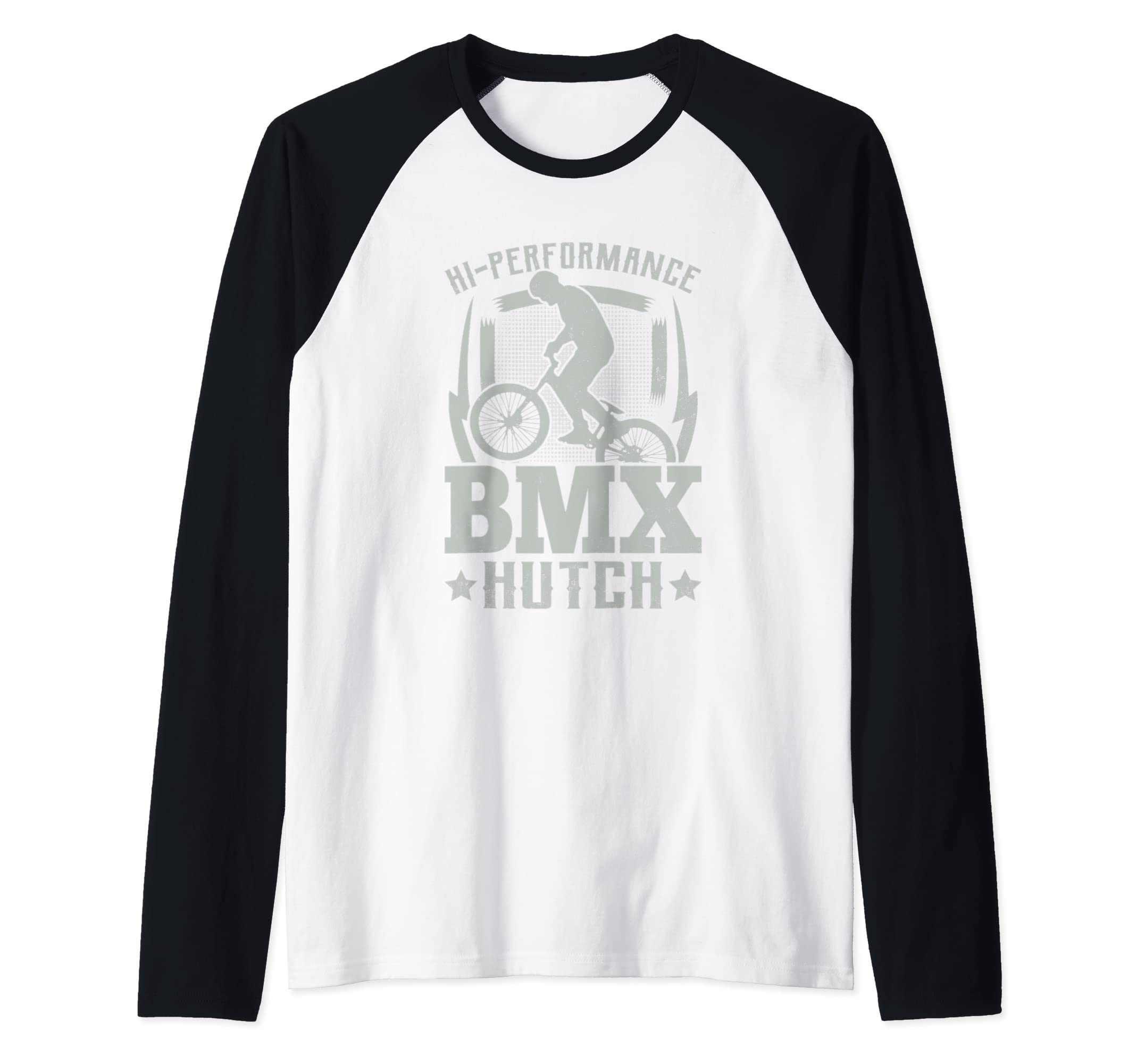 Hi-Performance BMX Hutch Ride Riding Bicycle GiftHi-Performance BMX Hutch Raglan Baseball Tee