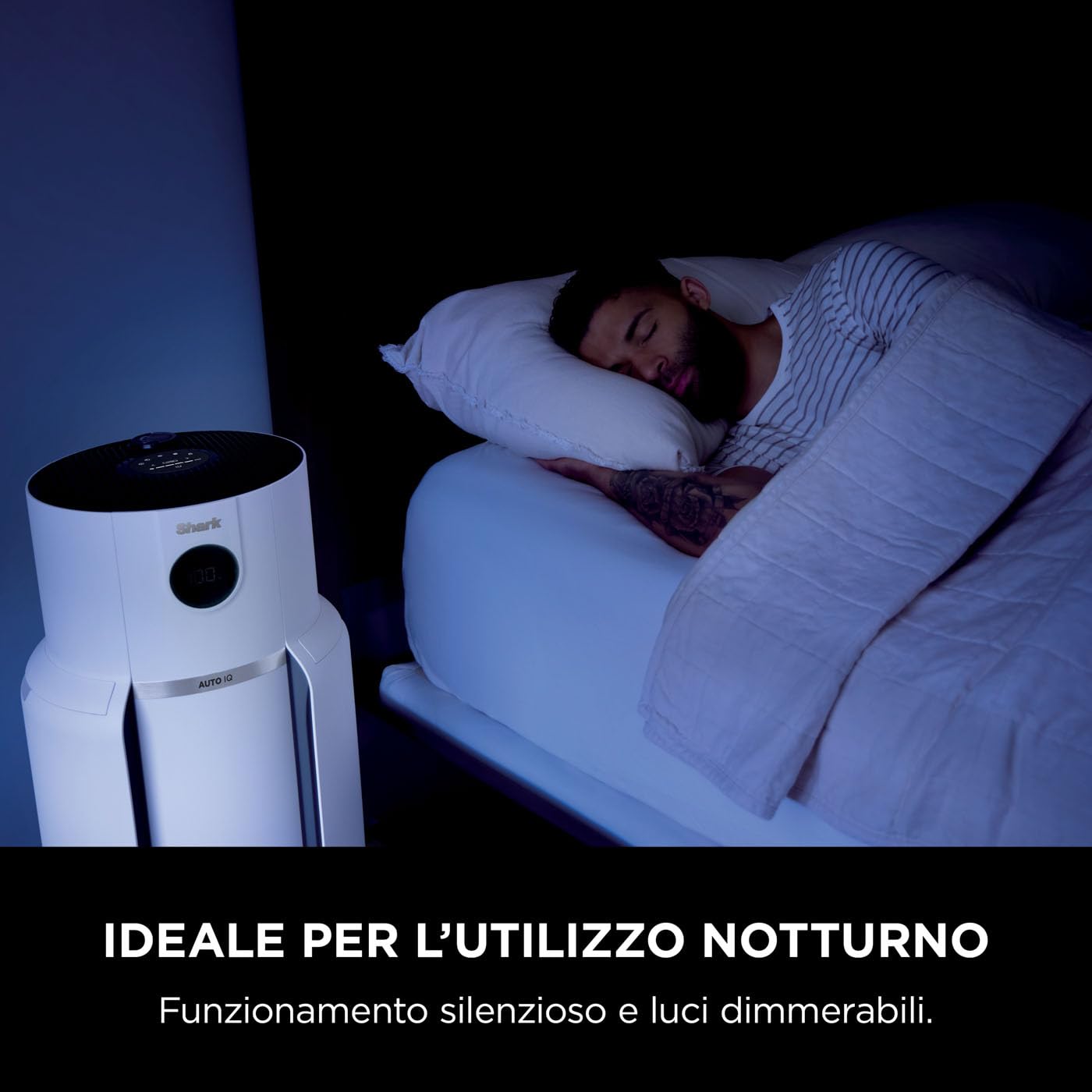 Shark NeverChange fino a 5 anni Purificatore d’aria MAX, copertura grandi ambienti 130 m², filtro HEPA durata di 5 anni, cattura il 99,97% allergeni, modalità automatica, display LED, bianco HP300EU