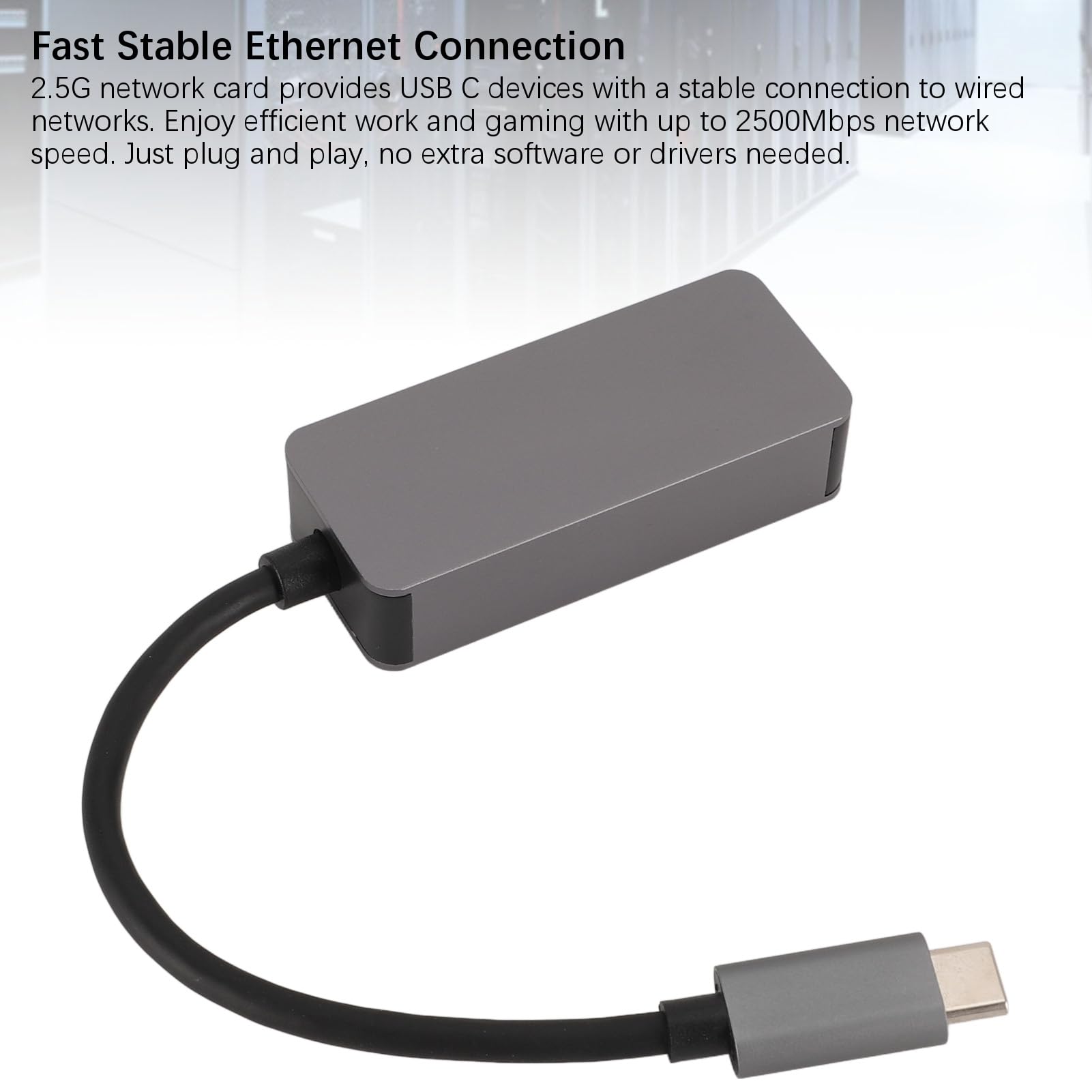 USB C na Adapter Ethernet 2.5G Type-C do RJ45 LAN Adapter z Adapterem Sieciowym 2500 Mb/S dla Tabletów i Smartfonów Laptopów