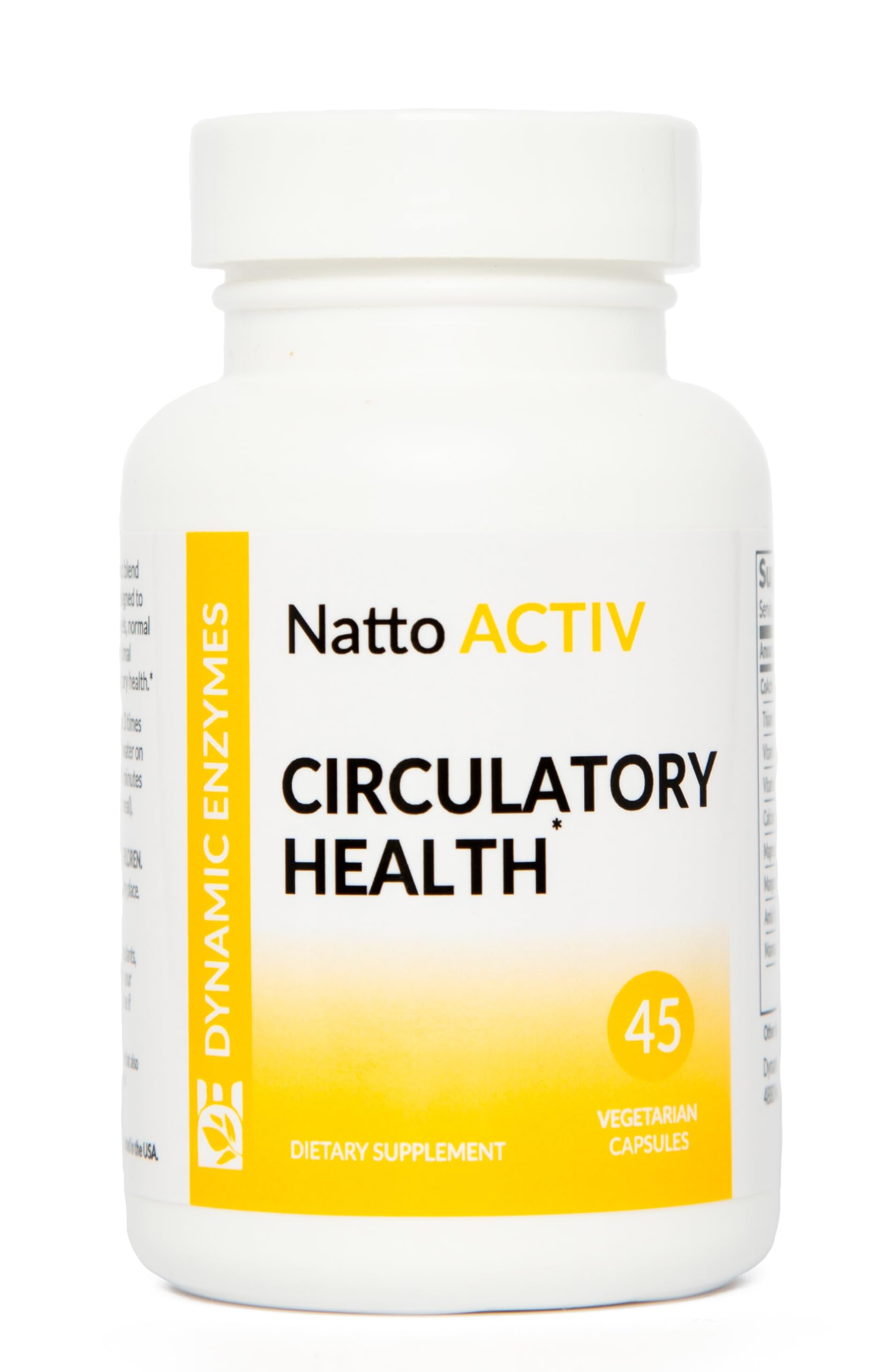 Dynamic Enzymes Suplemento de enzimas Nattokinase, serrapeptase e bromelain 45 cápsulas