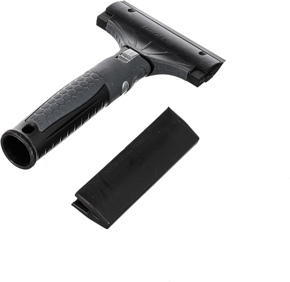 UNGER Commercial ErgoTec Ninja 4 Glass Window Scraper EN100 | Anti-slip handle; Adjustable Angle for Efficient Window Cleaning; hand or telescopic pole cleaning; Safety Cap
