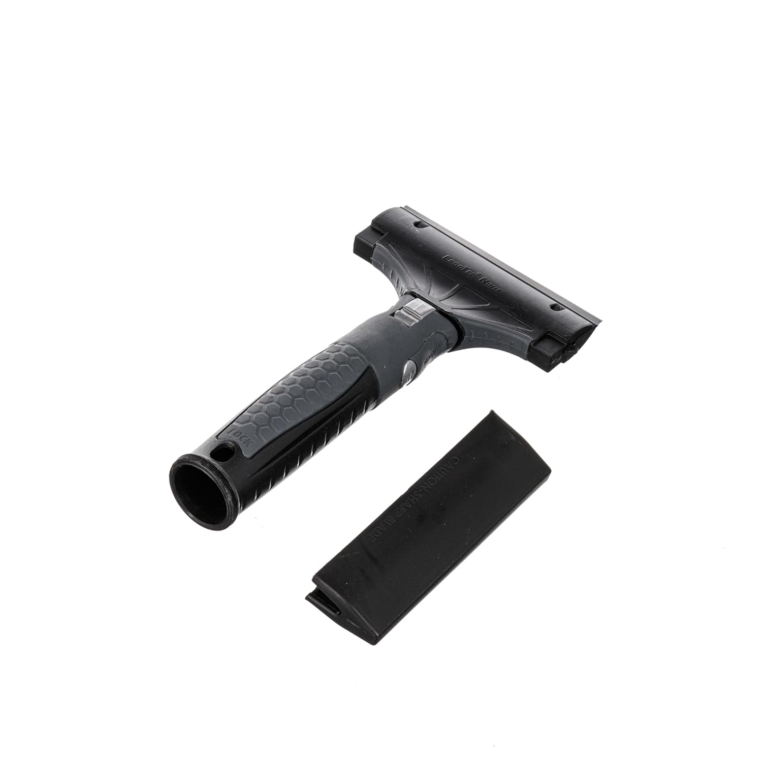 Unger Commercial ErgoTec® Ninja 4" Glass Scraper with Blade and Safety Cap – Adjustable Angle for Efficient Window Cleaning EN100