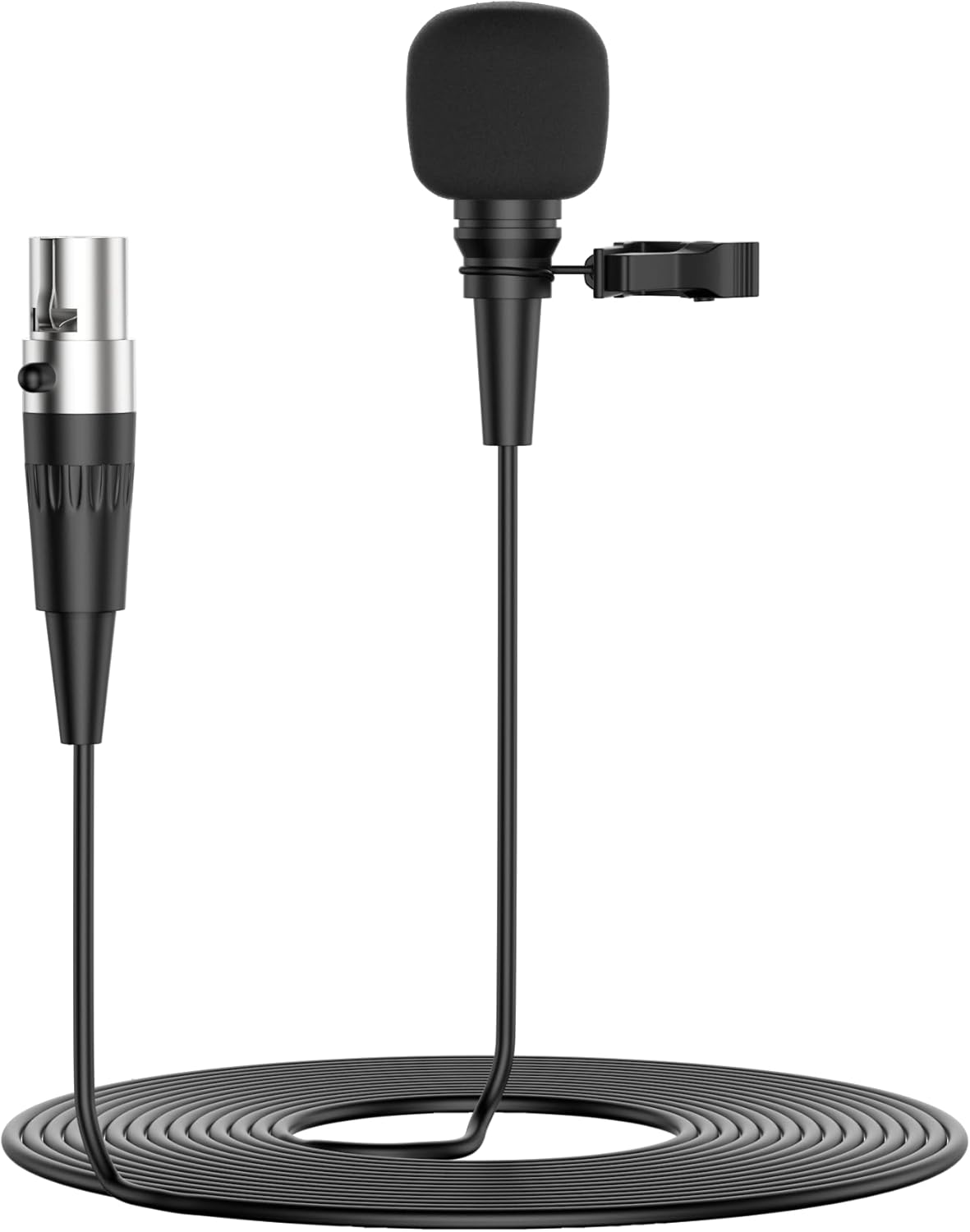 Professional Unidirectional Super Cardioid Lavalier Lapel Microphone - for Interview, Stage, Studio & Live Performances - Mini XLR 4 Pin TA4F Plug